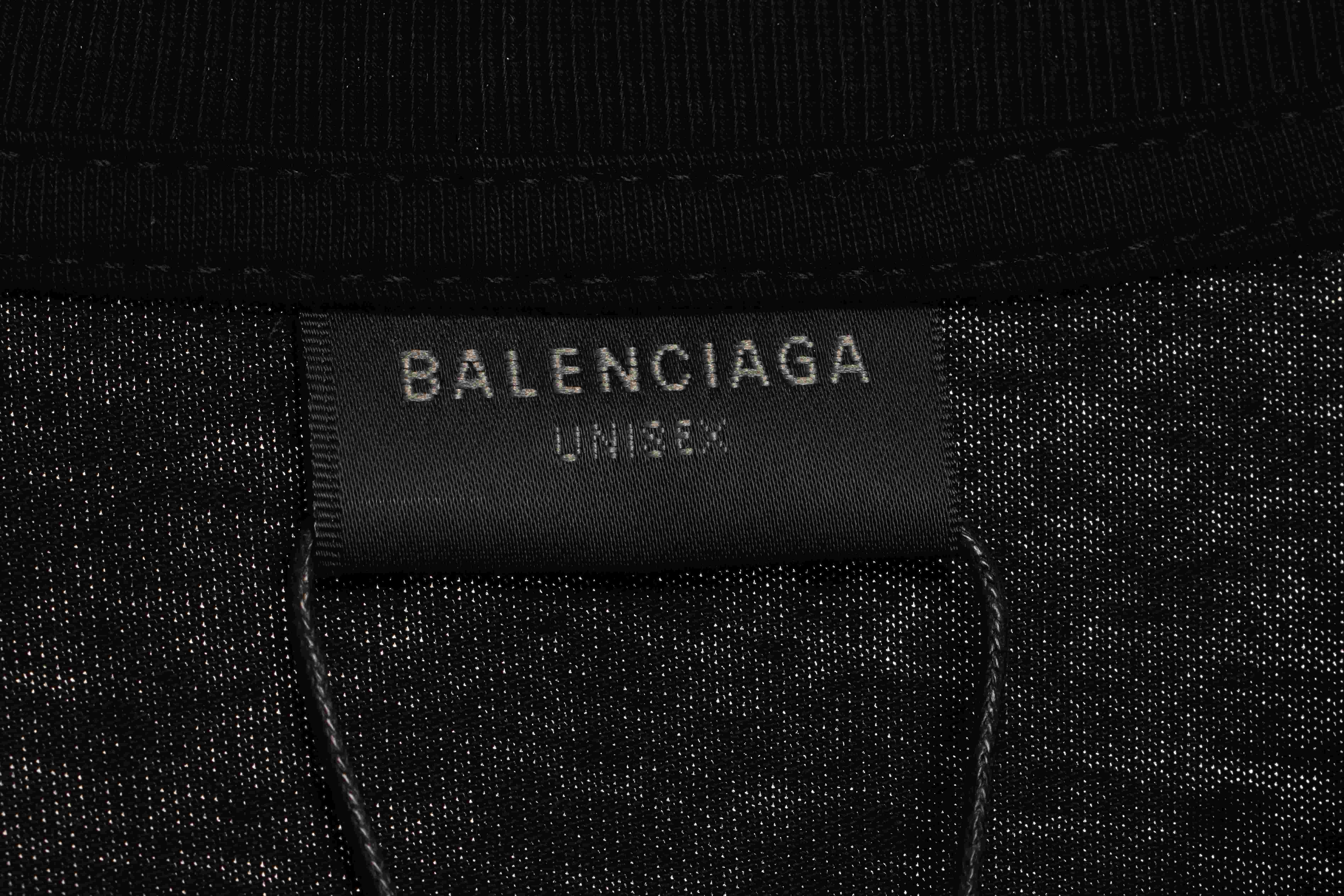 Balenciaga Green Painted Double B Short Sleeve Black