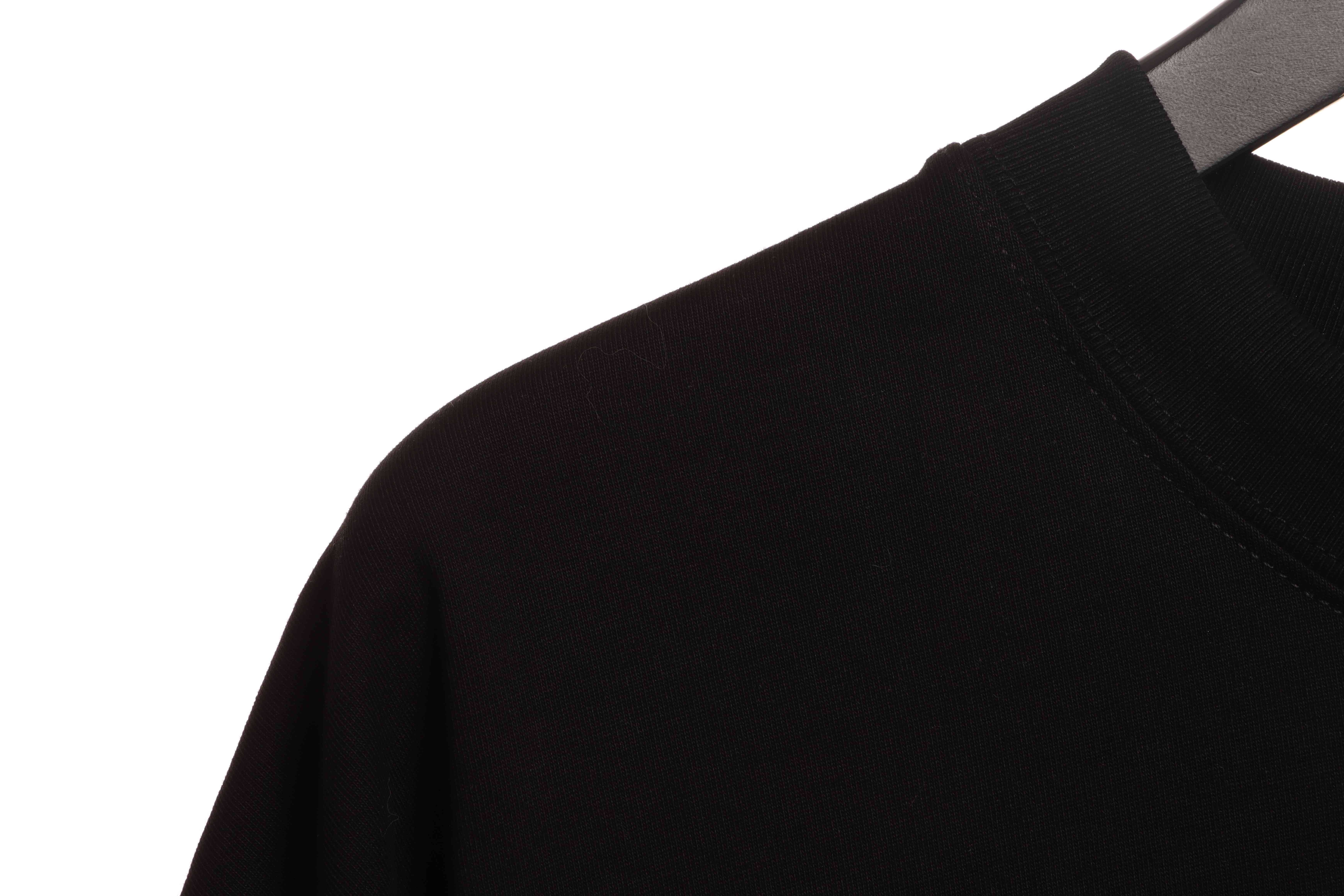 Balenciaga Green Painted Double B Short Sleeve Black