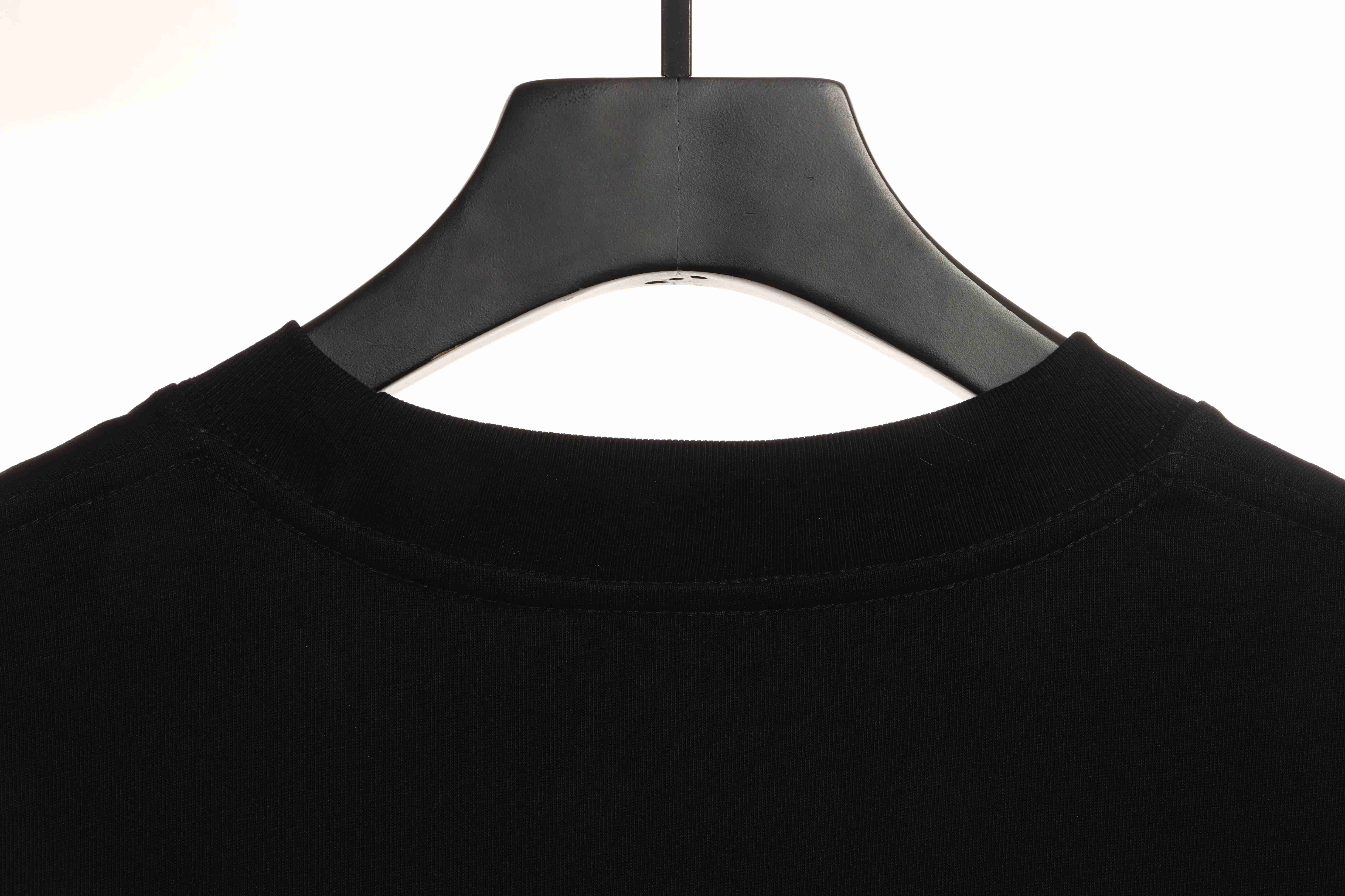 Balenciaga Green Painted Double B Short Sleeve Black