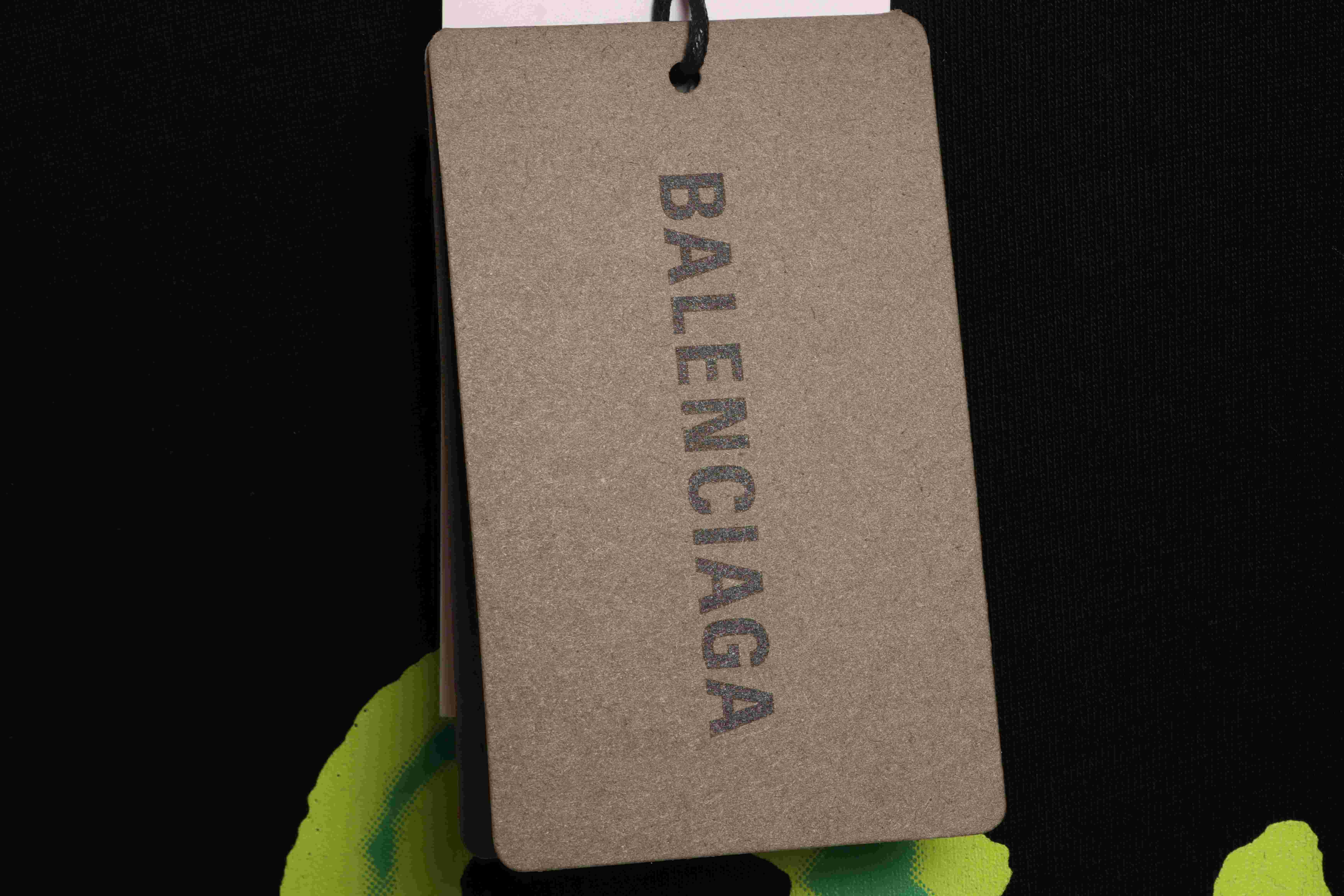 Balenciaga Green Painted Double B Short Sleeve Black