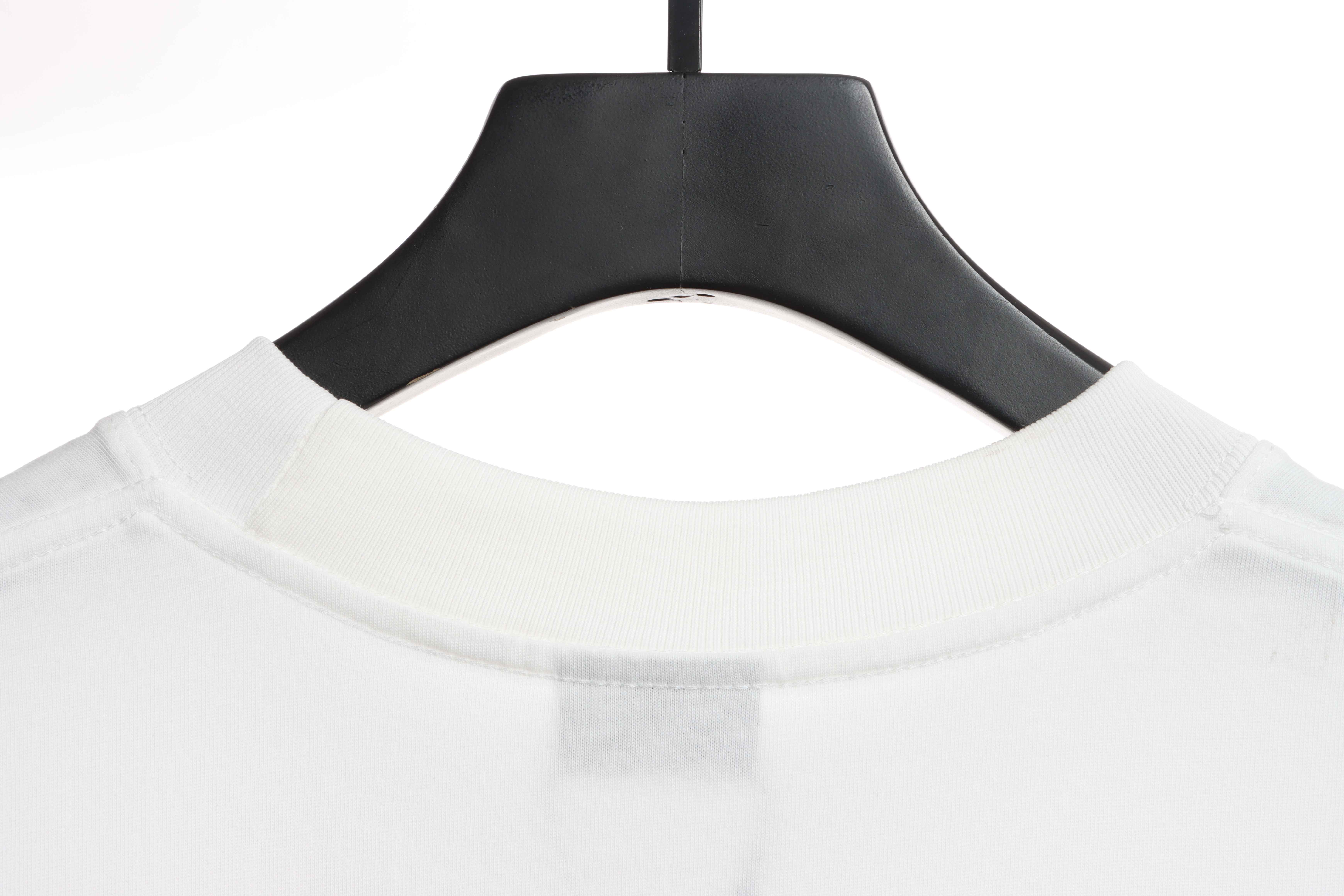 Balenciaga Green Painted Double B Short Sleeve White