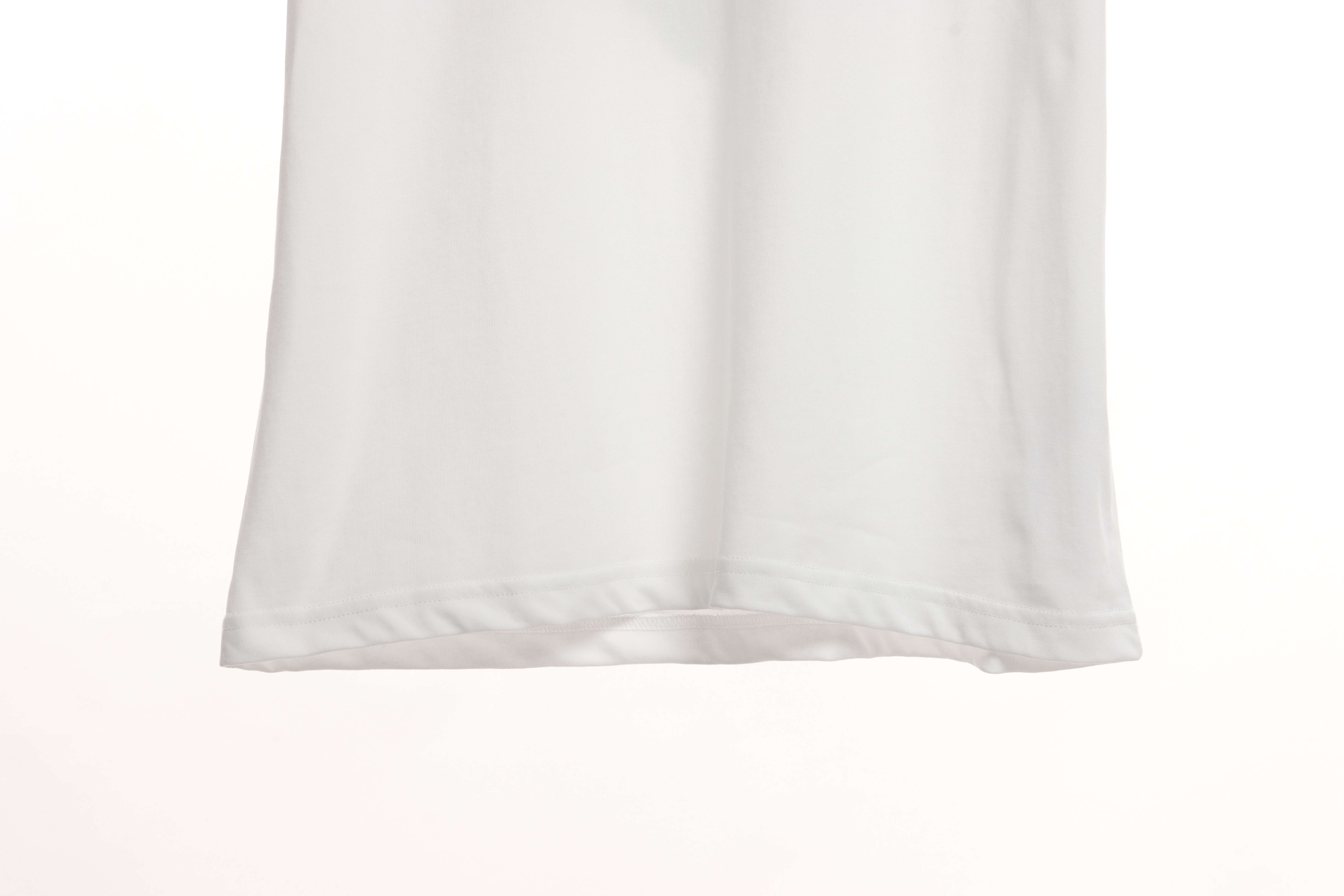 Balenciaga Green Painted Double B Short Sleeve White