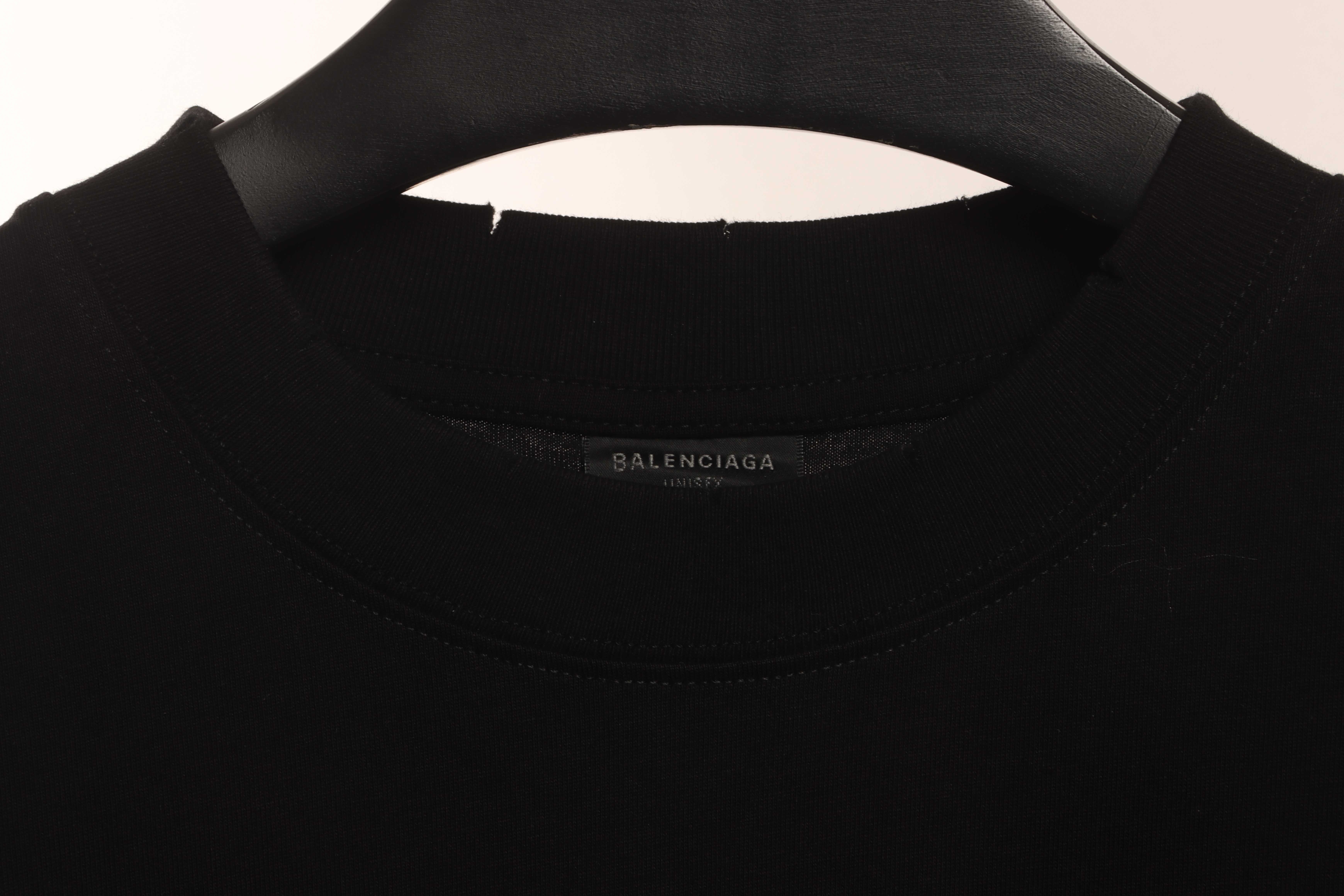 Balenciaga Hand Draw Double B Graffiti Short Sleeve Black