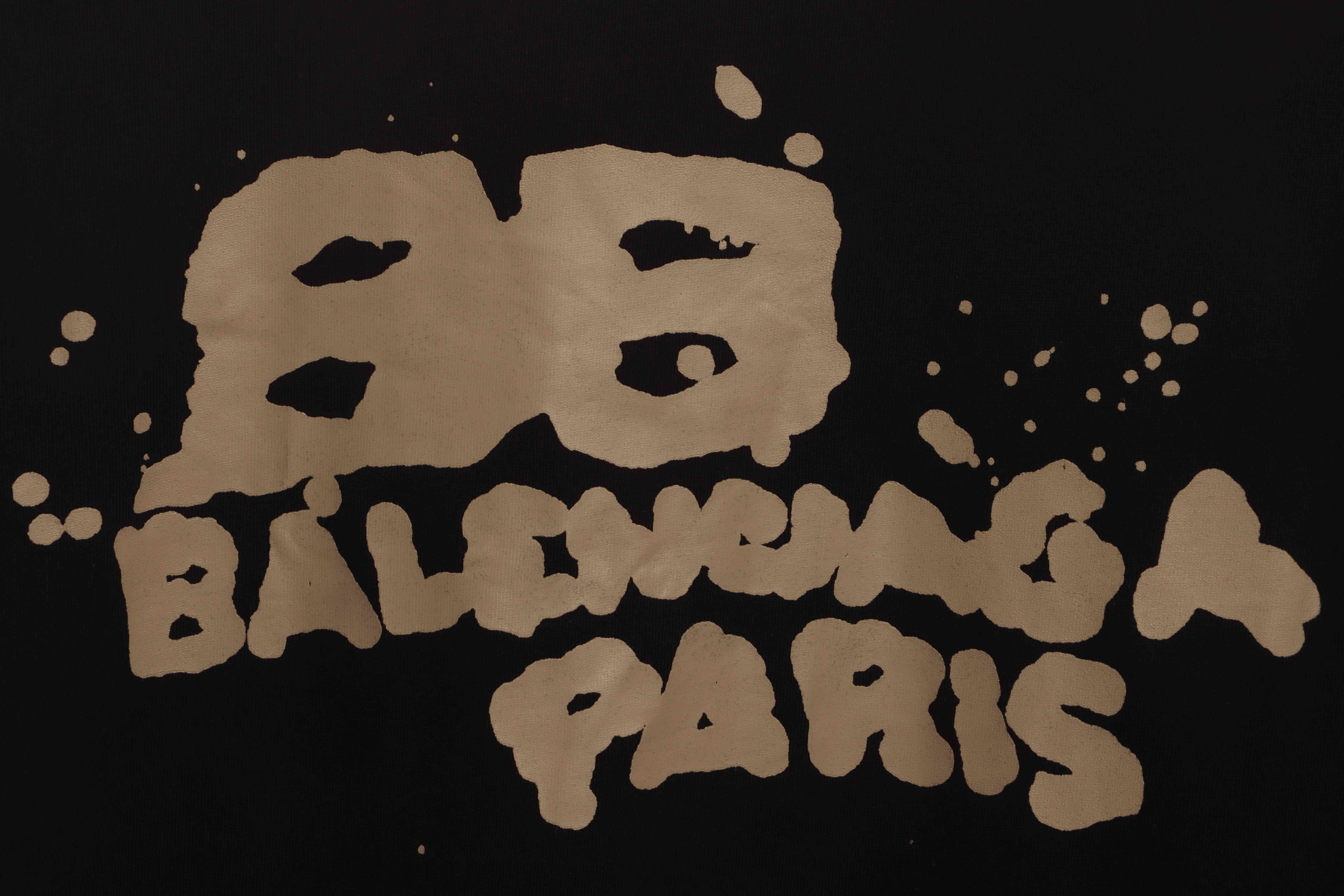 Balenciaga Hand Draw Double B Graffiti Short Sleeve Black