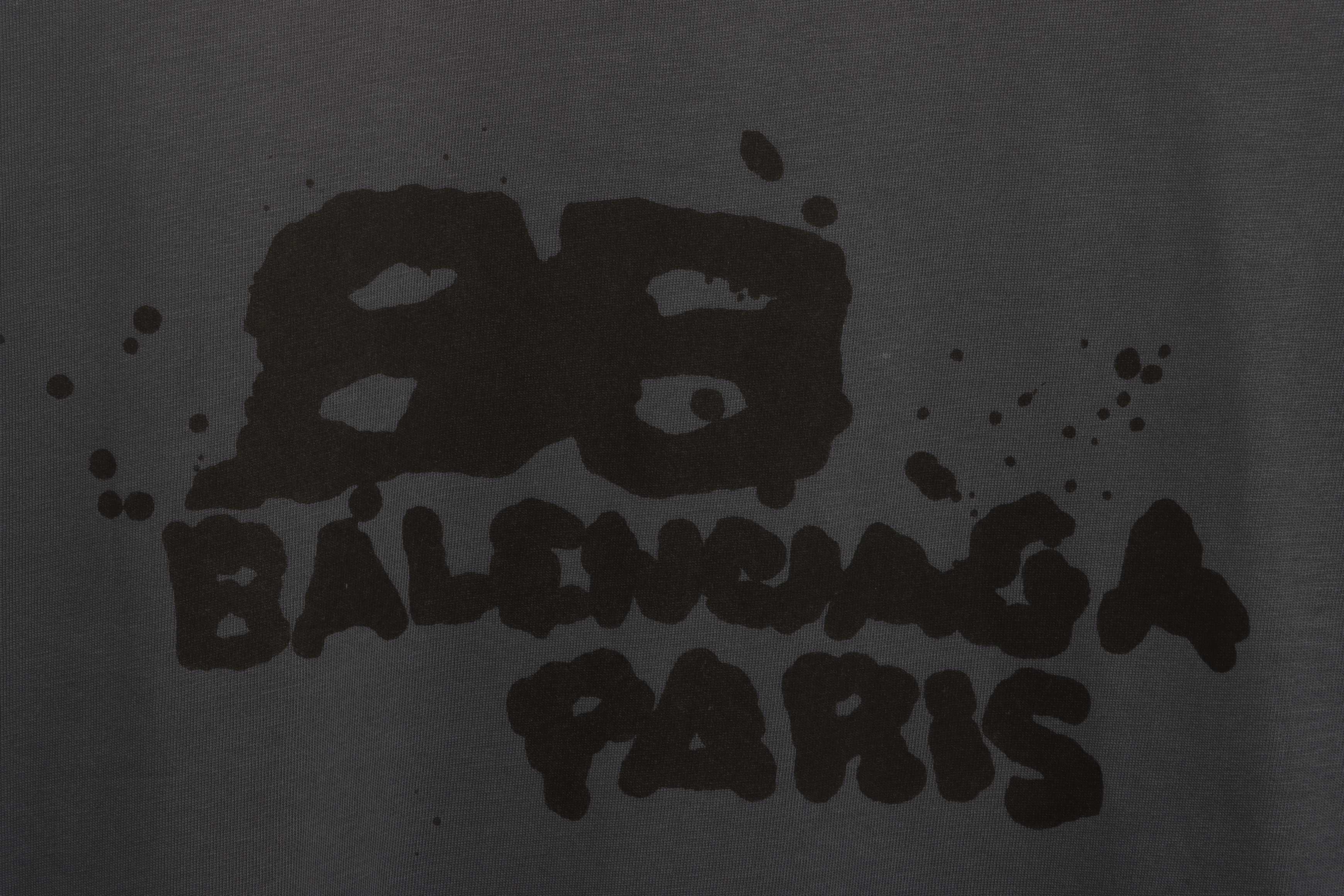 Balenciaga Hand Draw Double B Graffiti Short Sleeve Grey