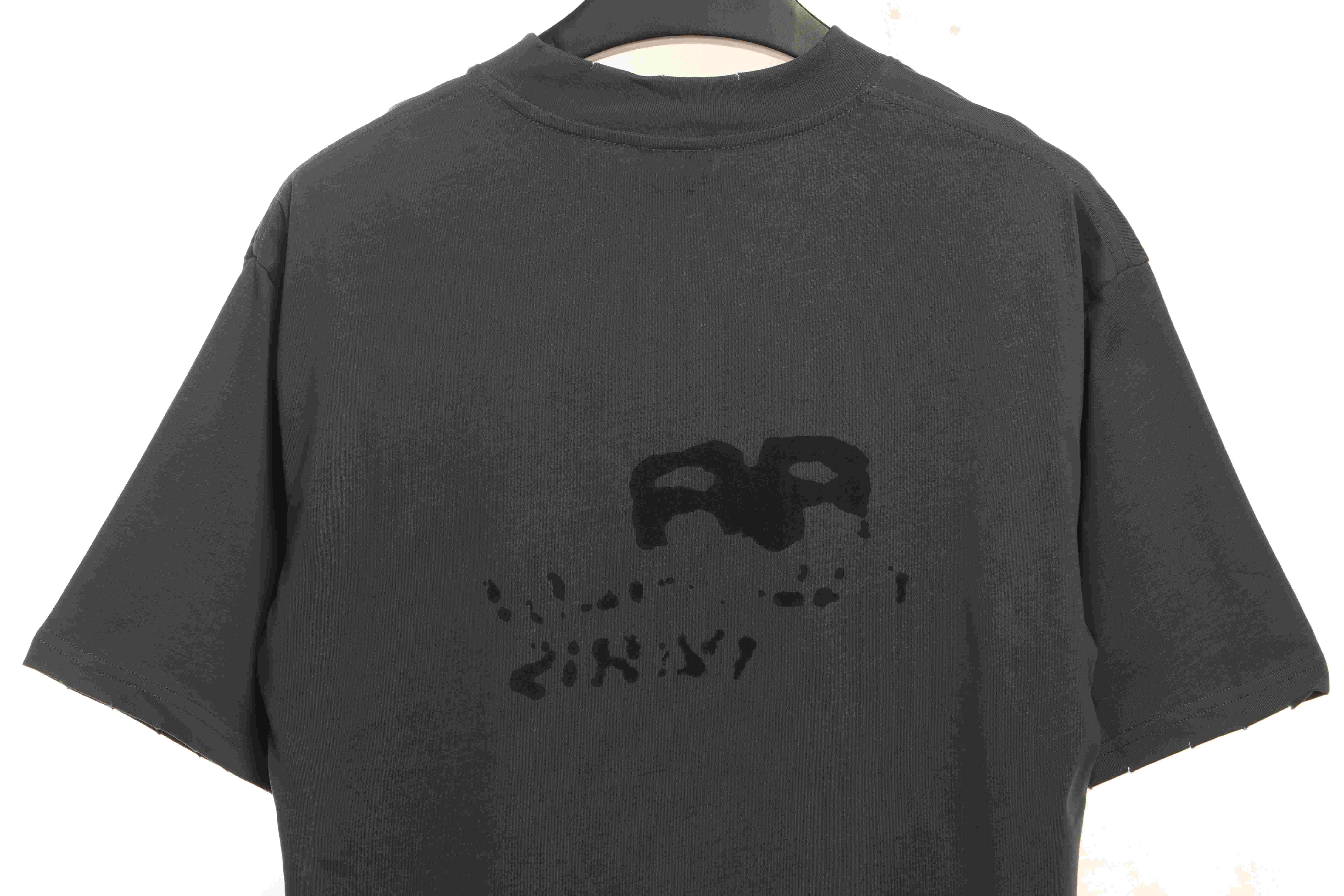 Balenciaga Hand Draw Double B Graffiti Short Sleeve Grey