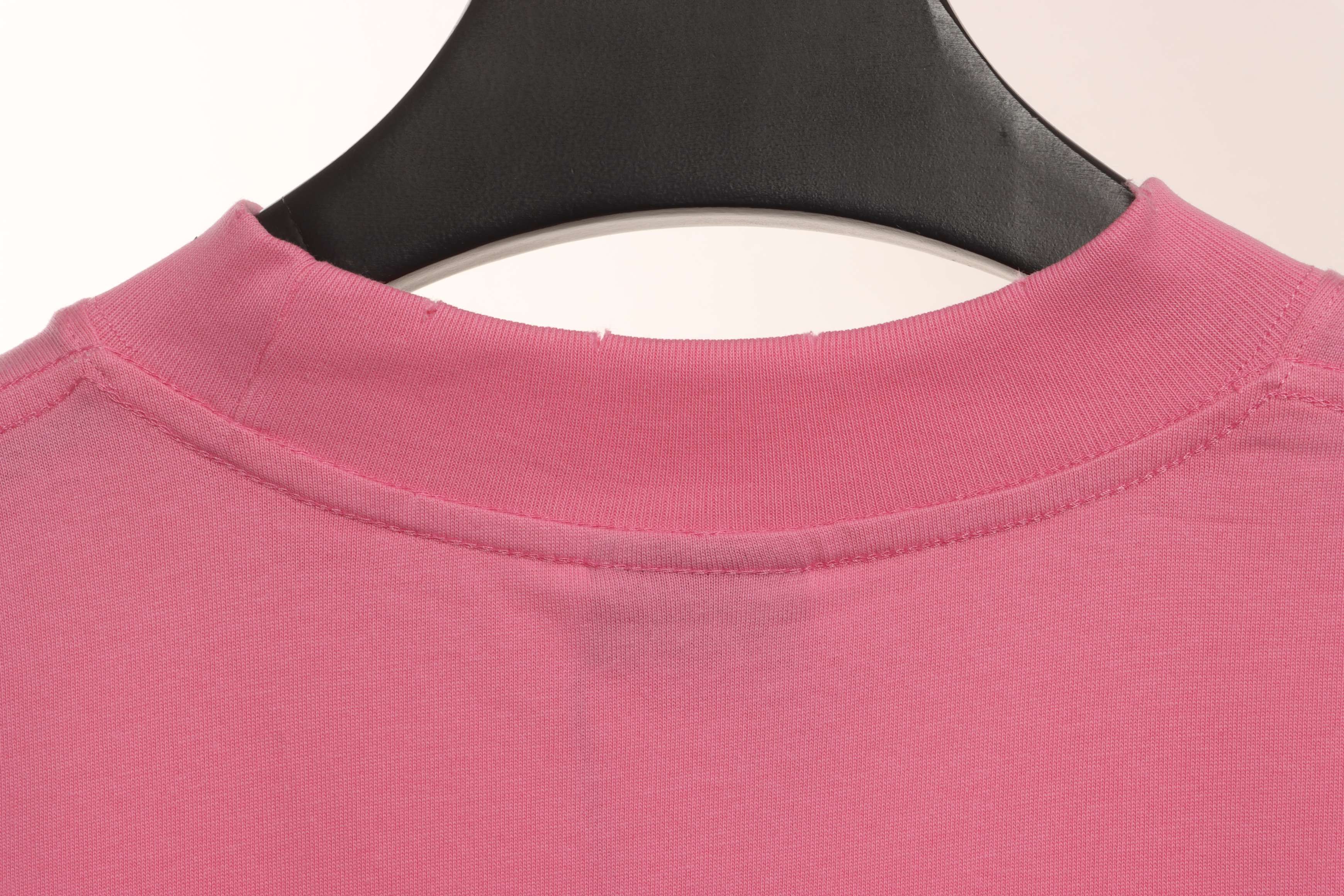 Balenciaga Hand Draw Double B Graffiti Short Sleeve Pink