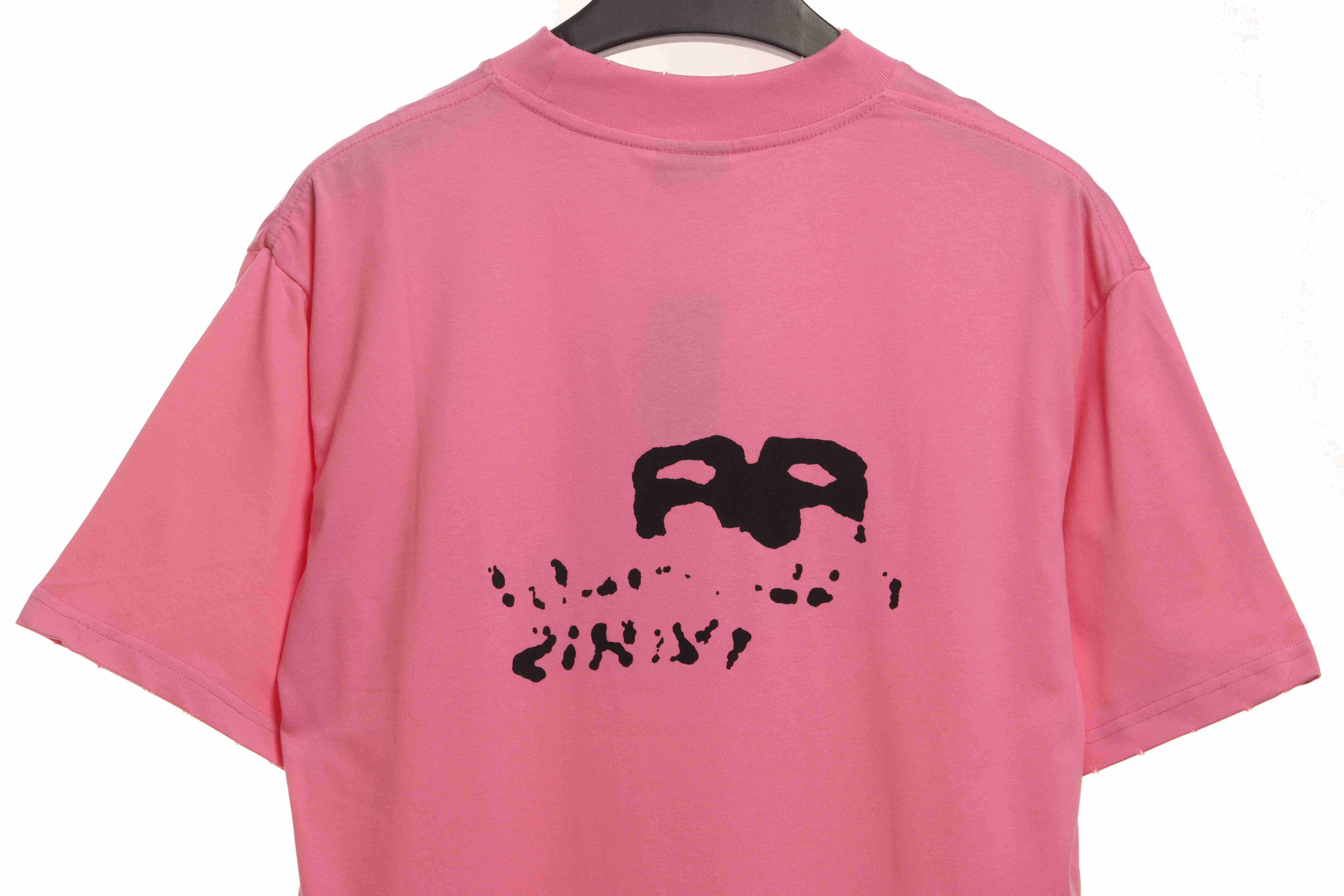 Balenciaga Hand Draw Double B Graffiti Short Sleeve Pink