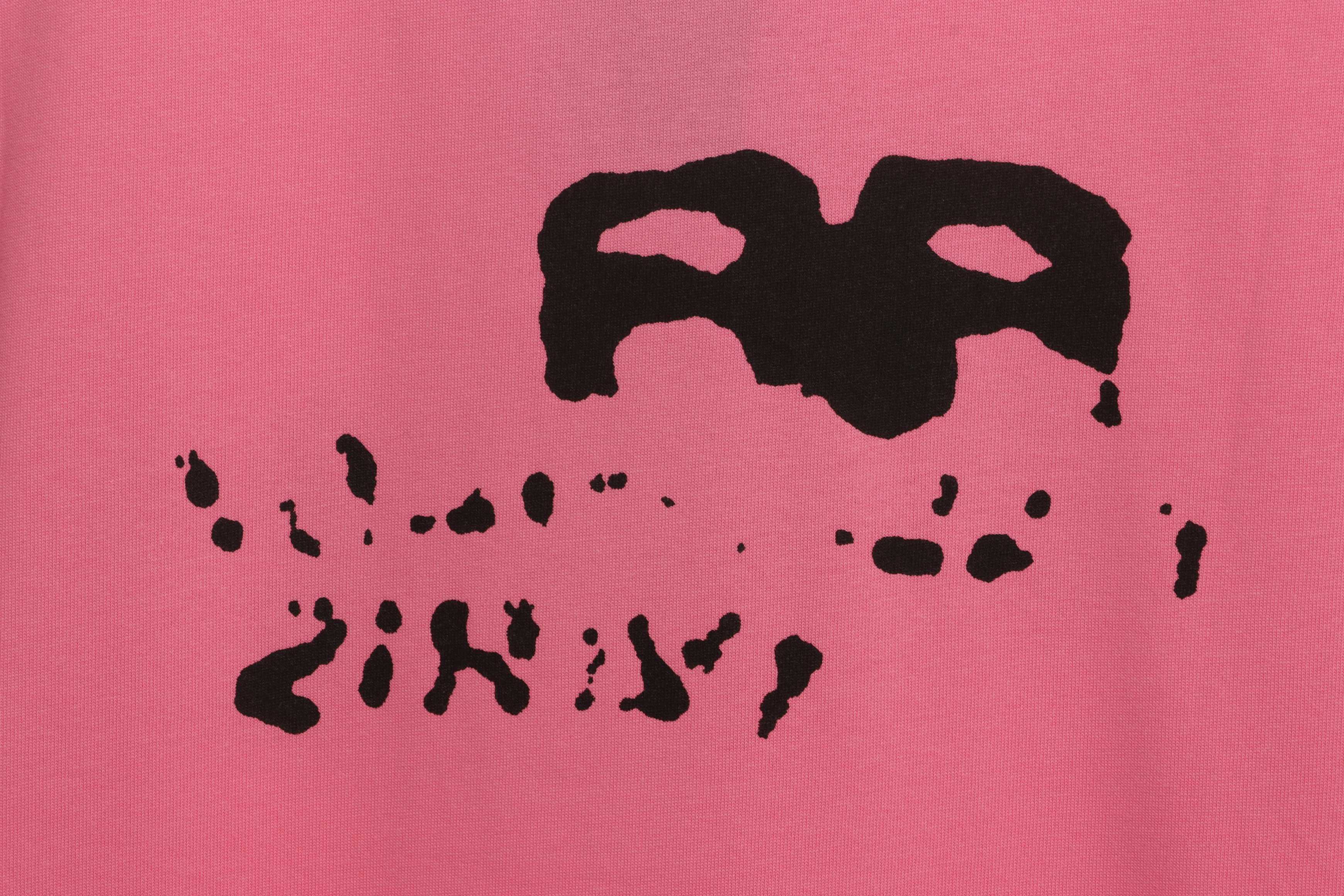 Balenciaga Hand Draw Double B Graffiti Short Sleeve Pink