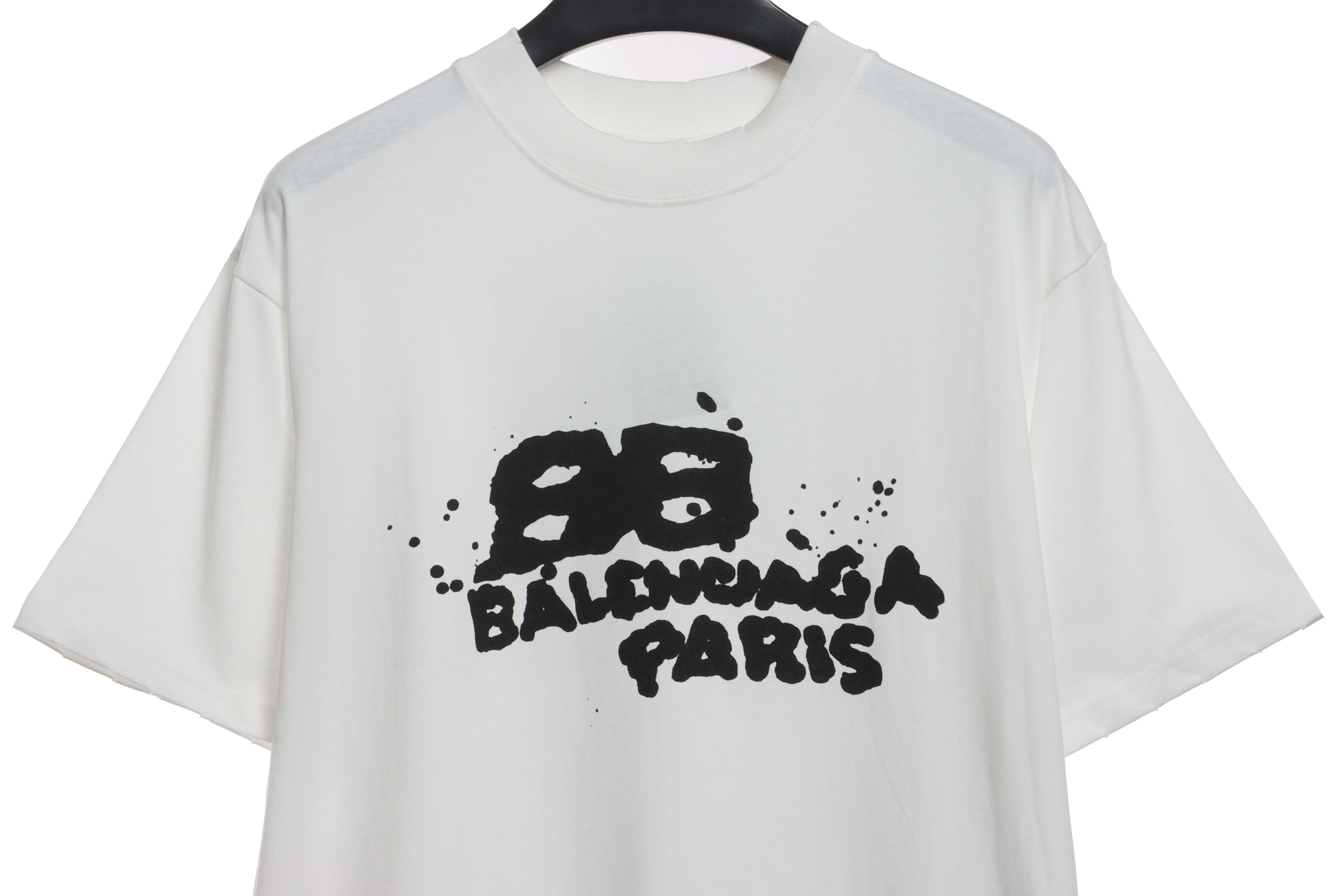 Balenciaga Hand Draw Double B Graffiti Short Sleeve White