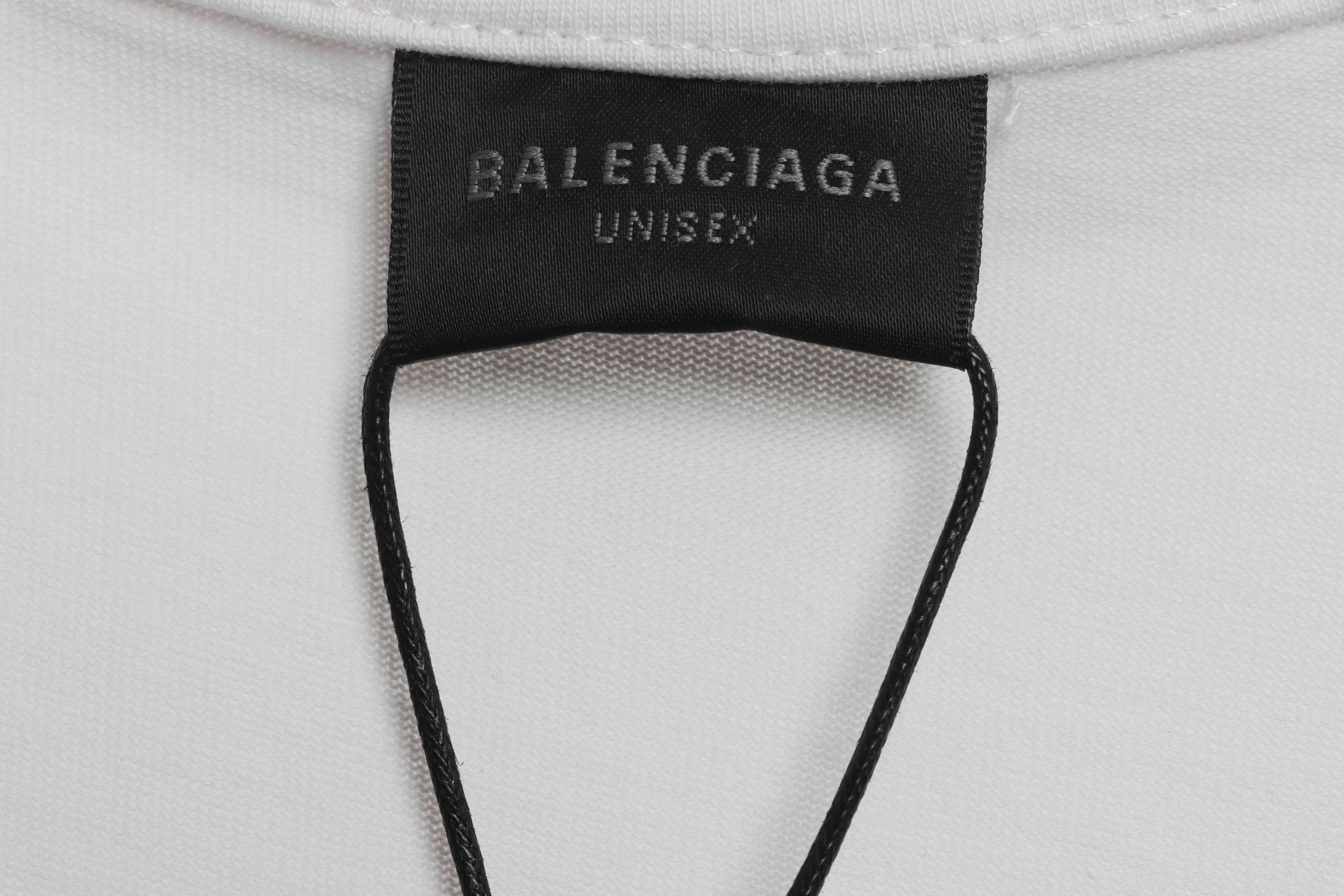 Balenciaga Hand Draw Double B Graffiti Short Sleeve White