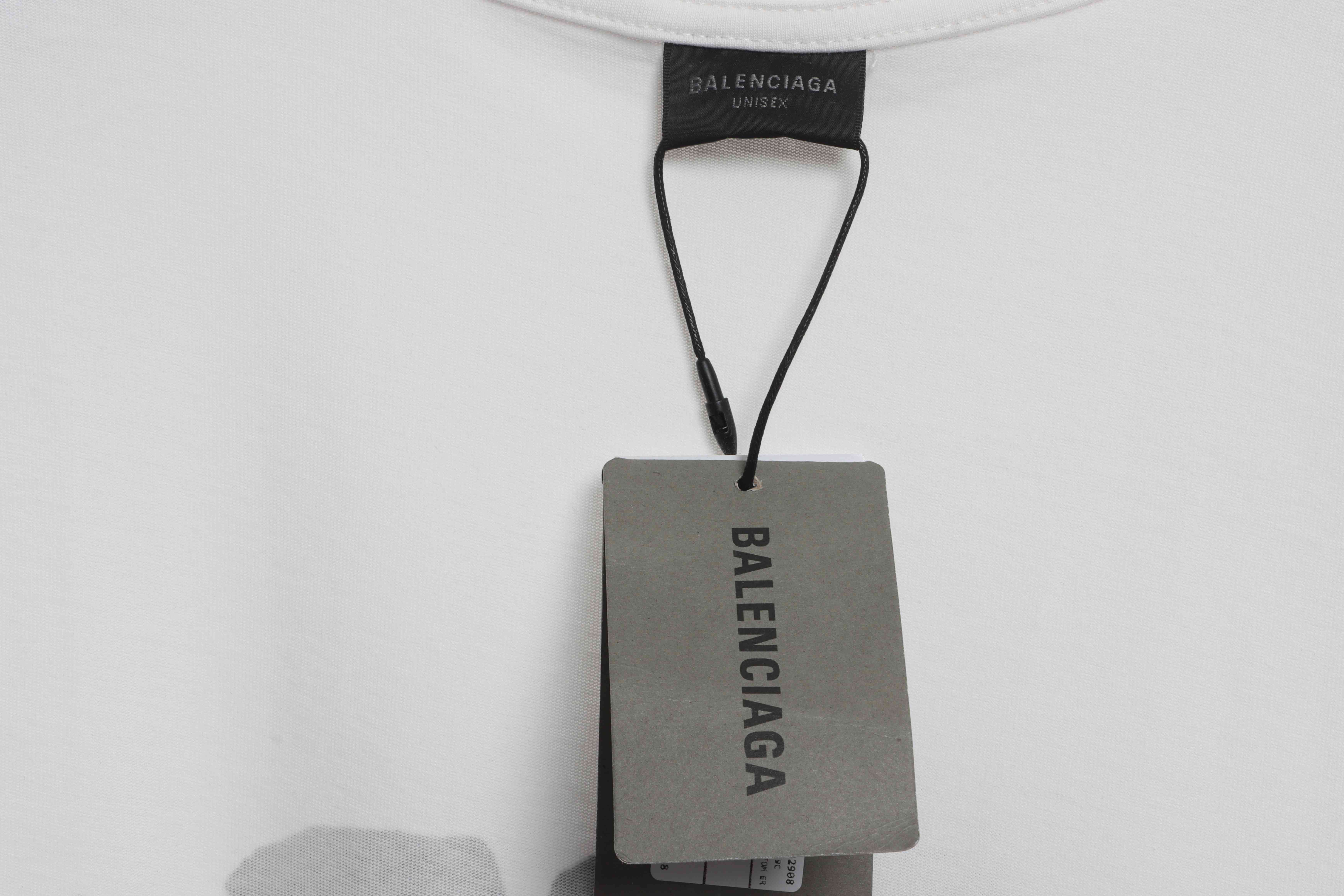 Balenciaga Hand Draw Double B Graffiti Short Sleeve White