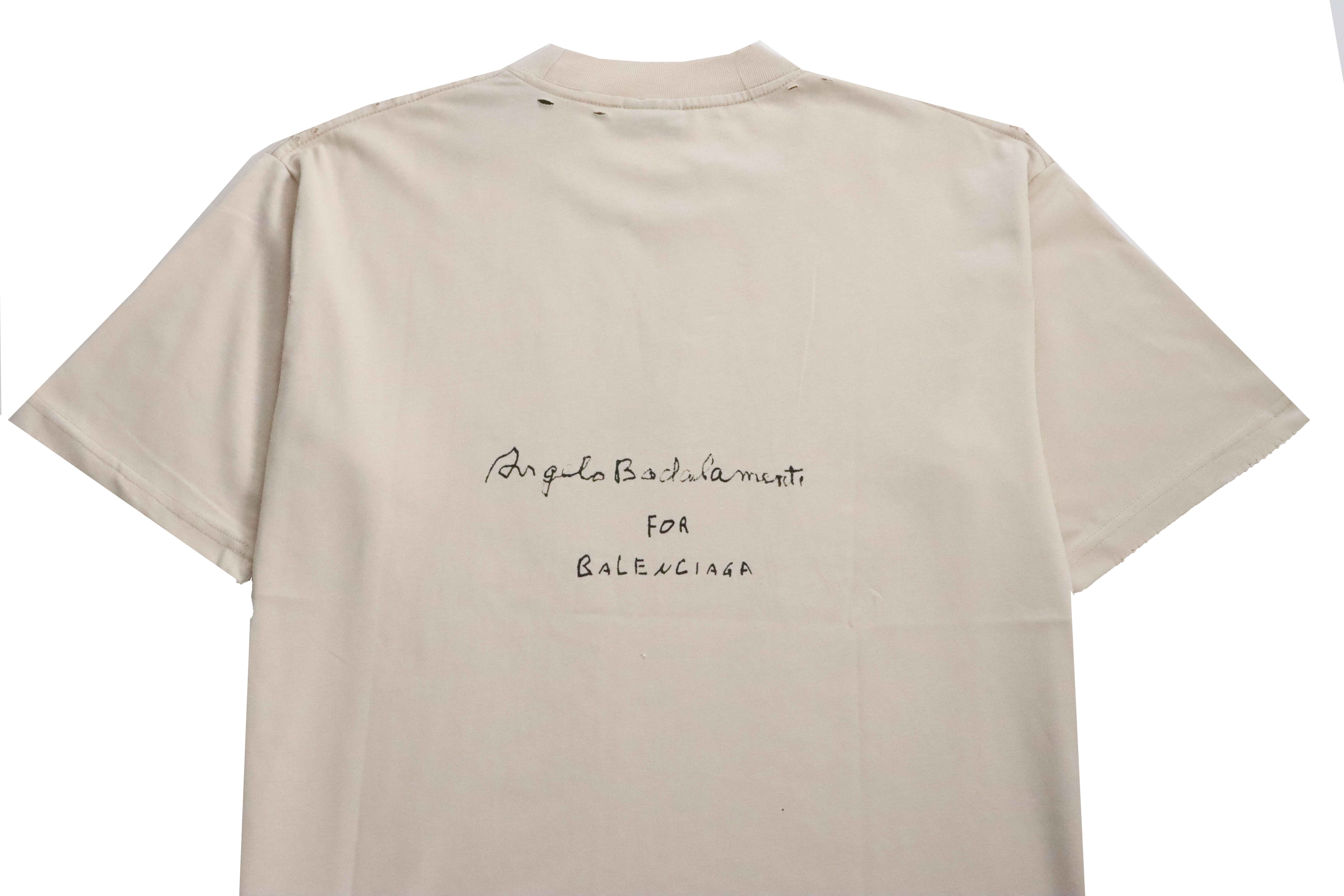 Balenciaga Limited Edition Musical Note Short Sleeve Beige