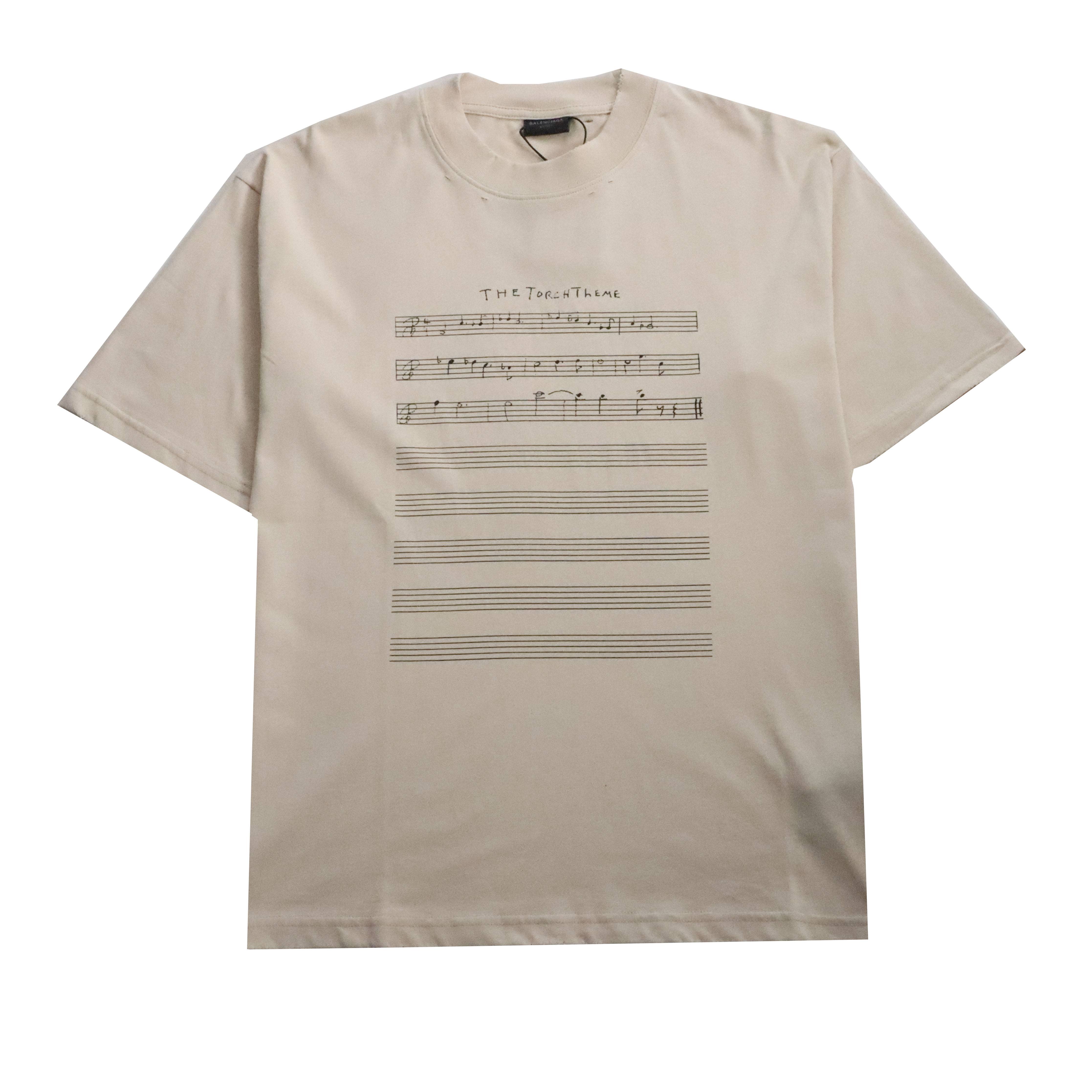 Balenciaga Limited Edition Musical Note Short Sleeve Beige