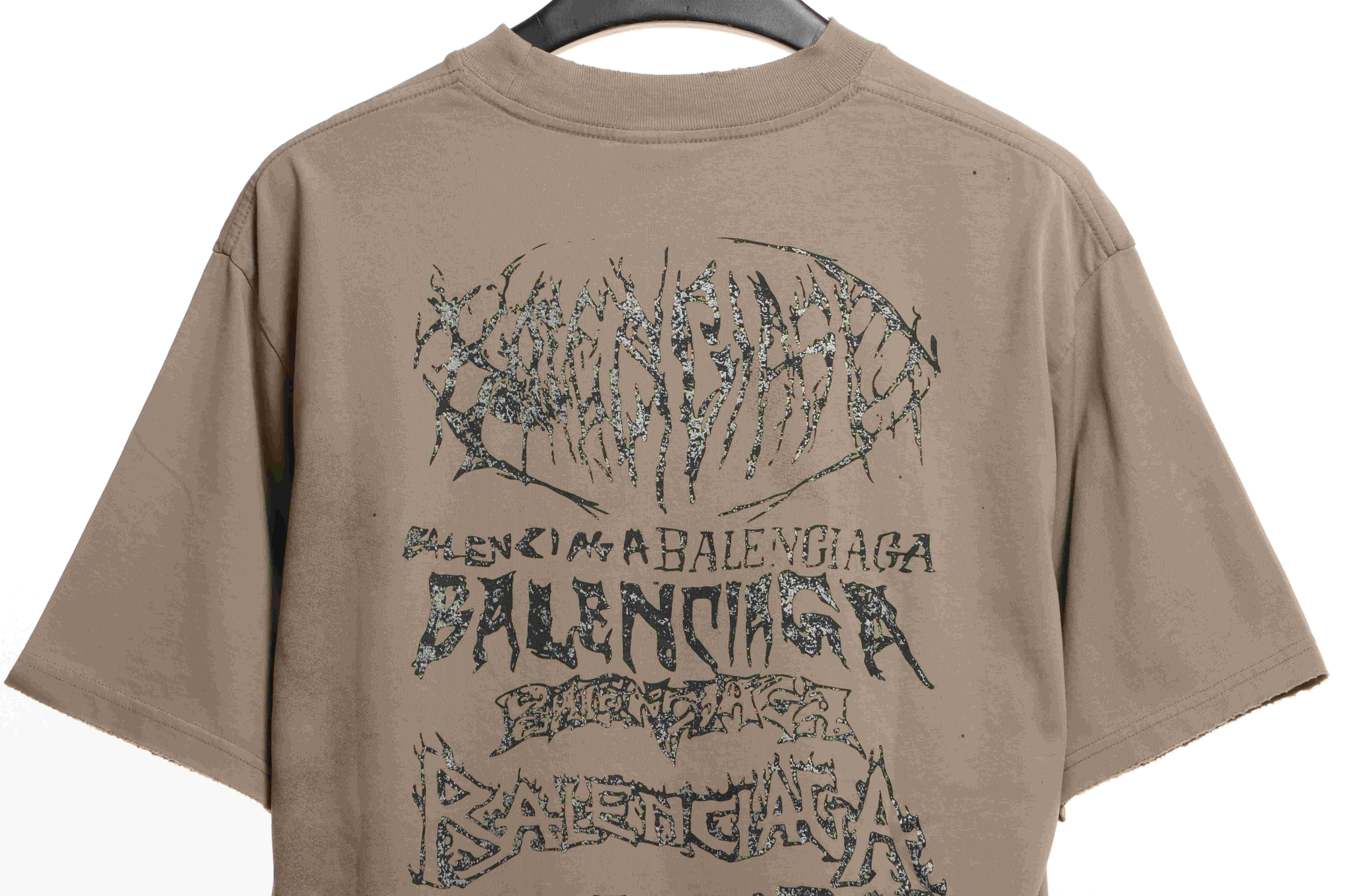 Balenciaga Limited Edition Three-Dimensional Printed Short Sleeve Khaki