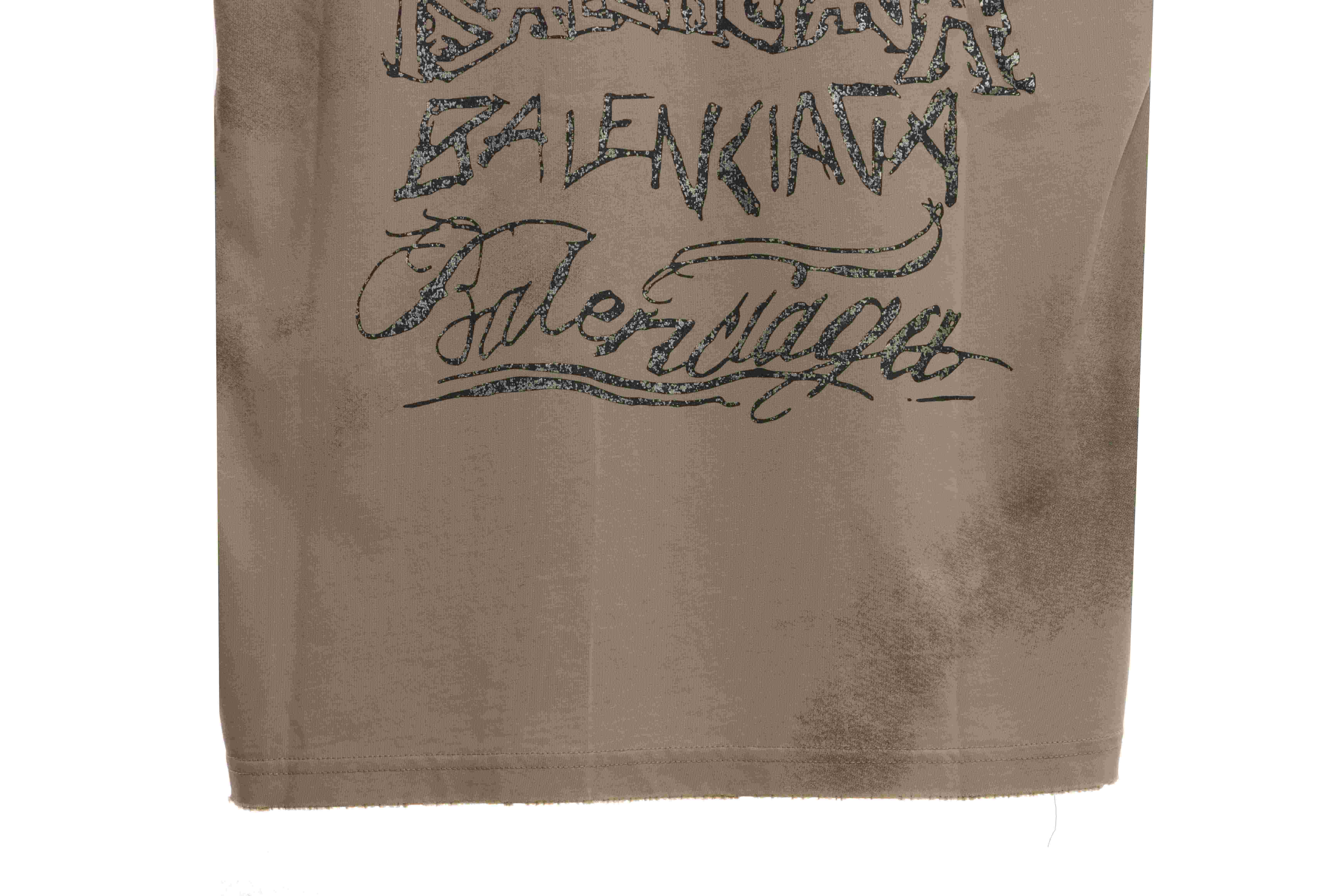 Balenciaga Limited Edition Three-Dimensional Printed Short Sleeve Khaki