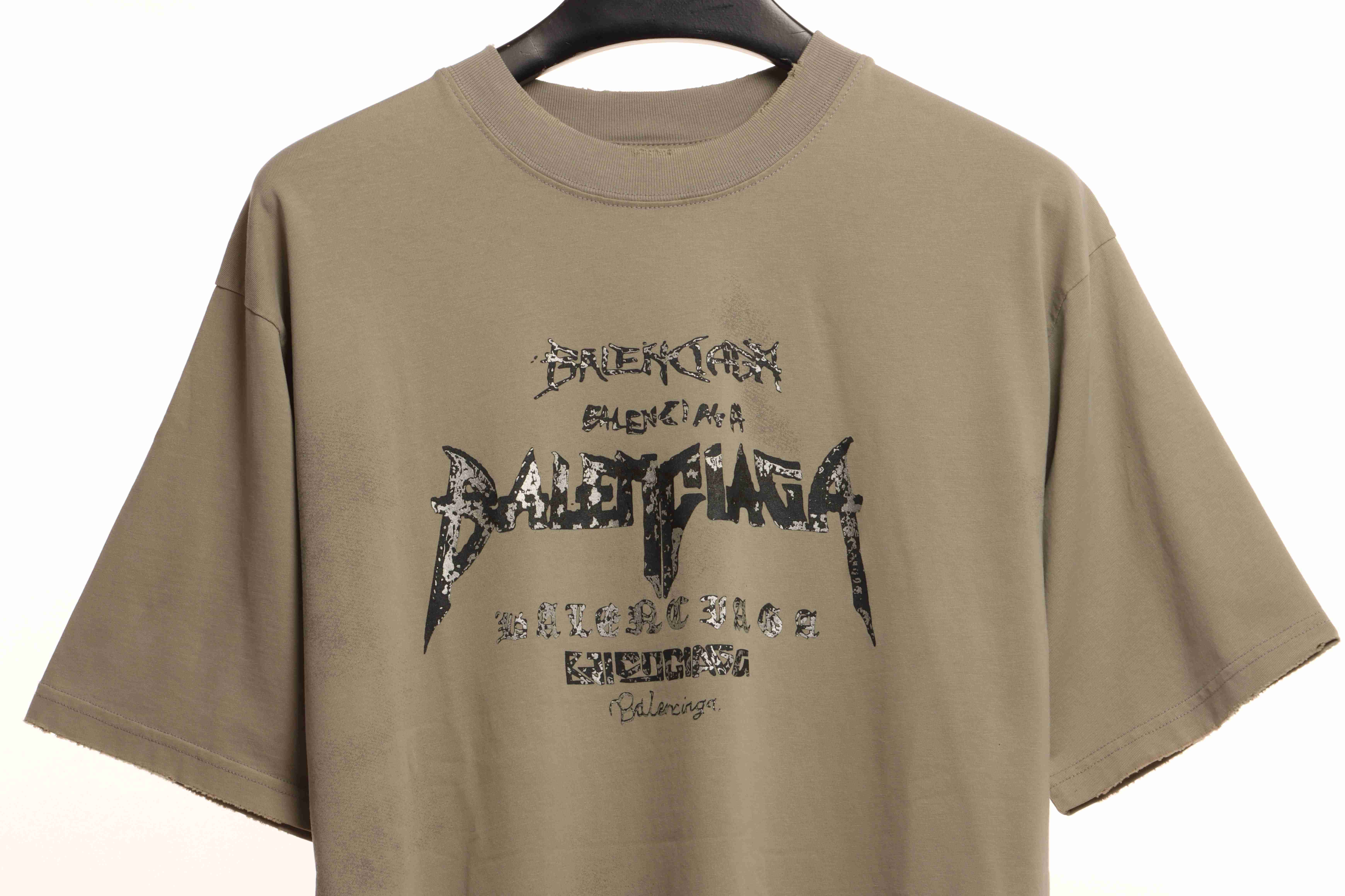 Balenciaga Limited Edition Three-Dimensional Printed Short Sleeve Khaki