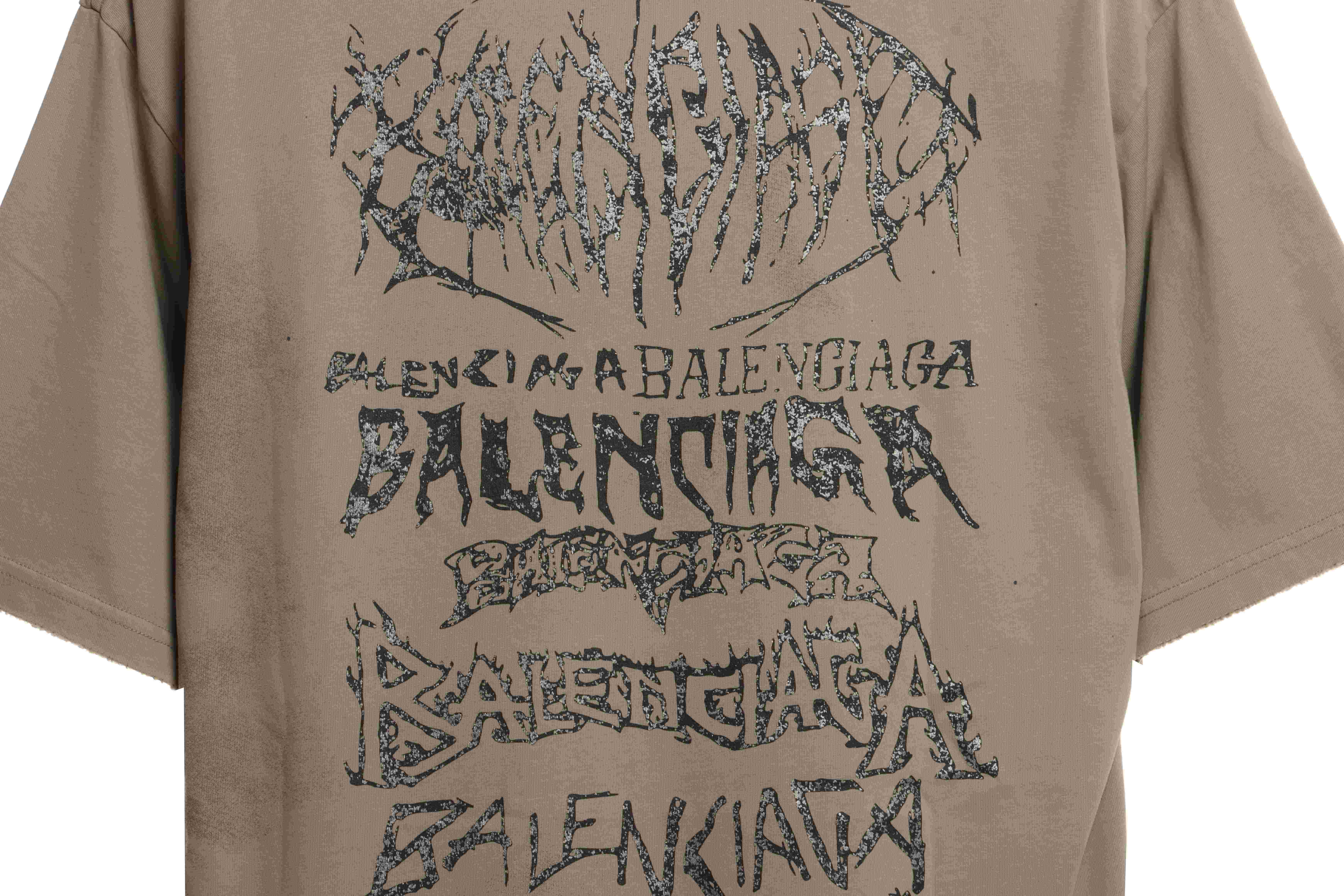 Balenciaga Limited Edition Three-Dimensional Printed Short Sleeve Khaki