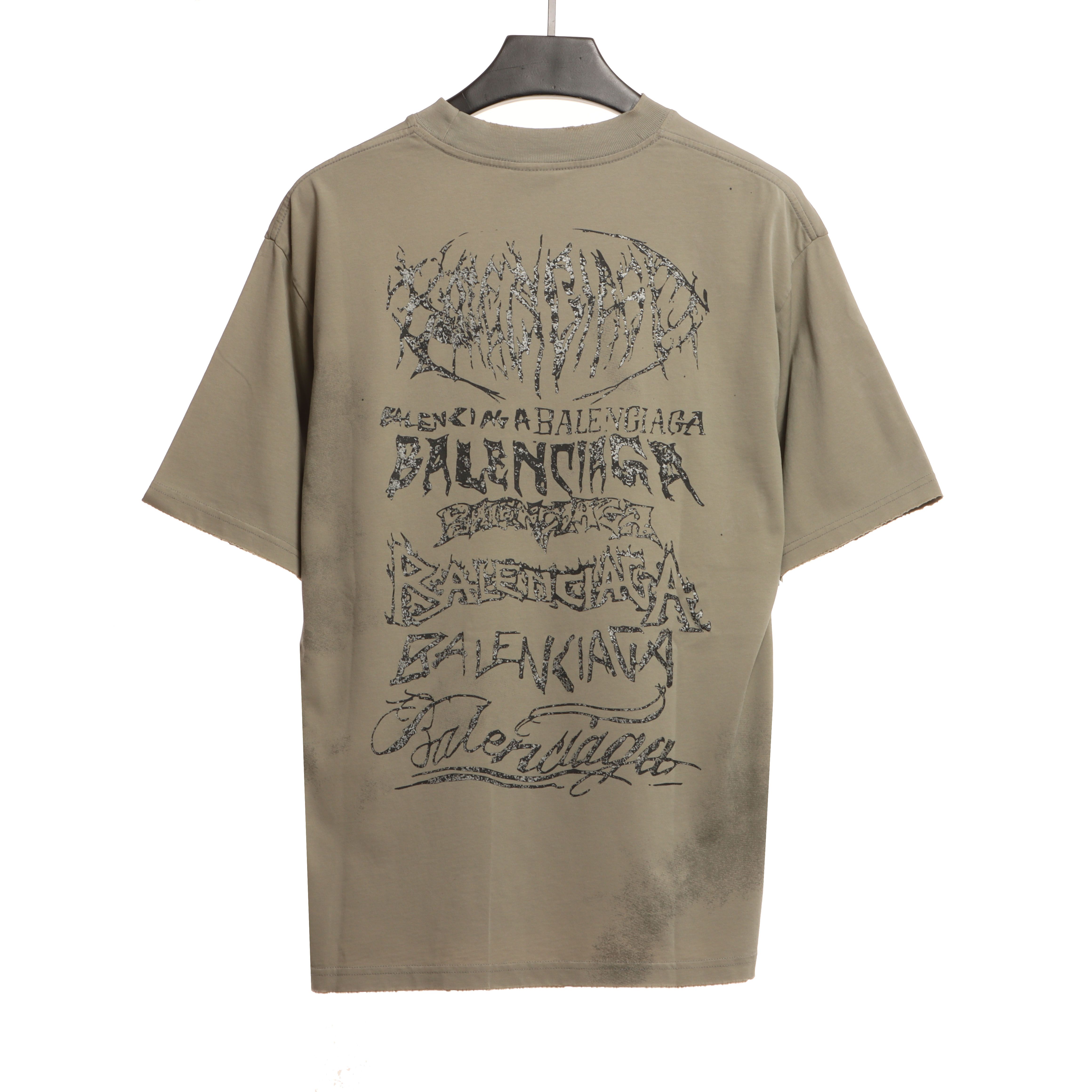 Balenciaga Limited Edition Three-Dimensional Printed Short Sleeve Khaki