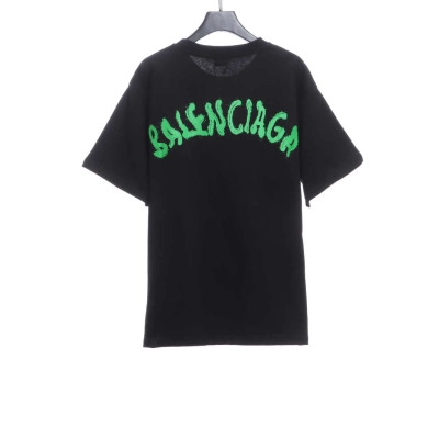 Balenciaga M Logo Embroidered Short Sleeves Black 02