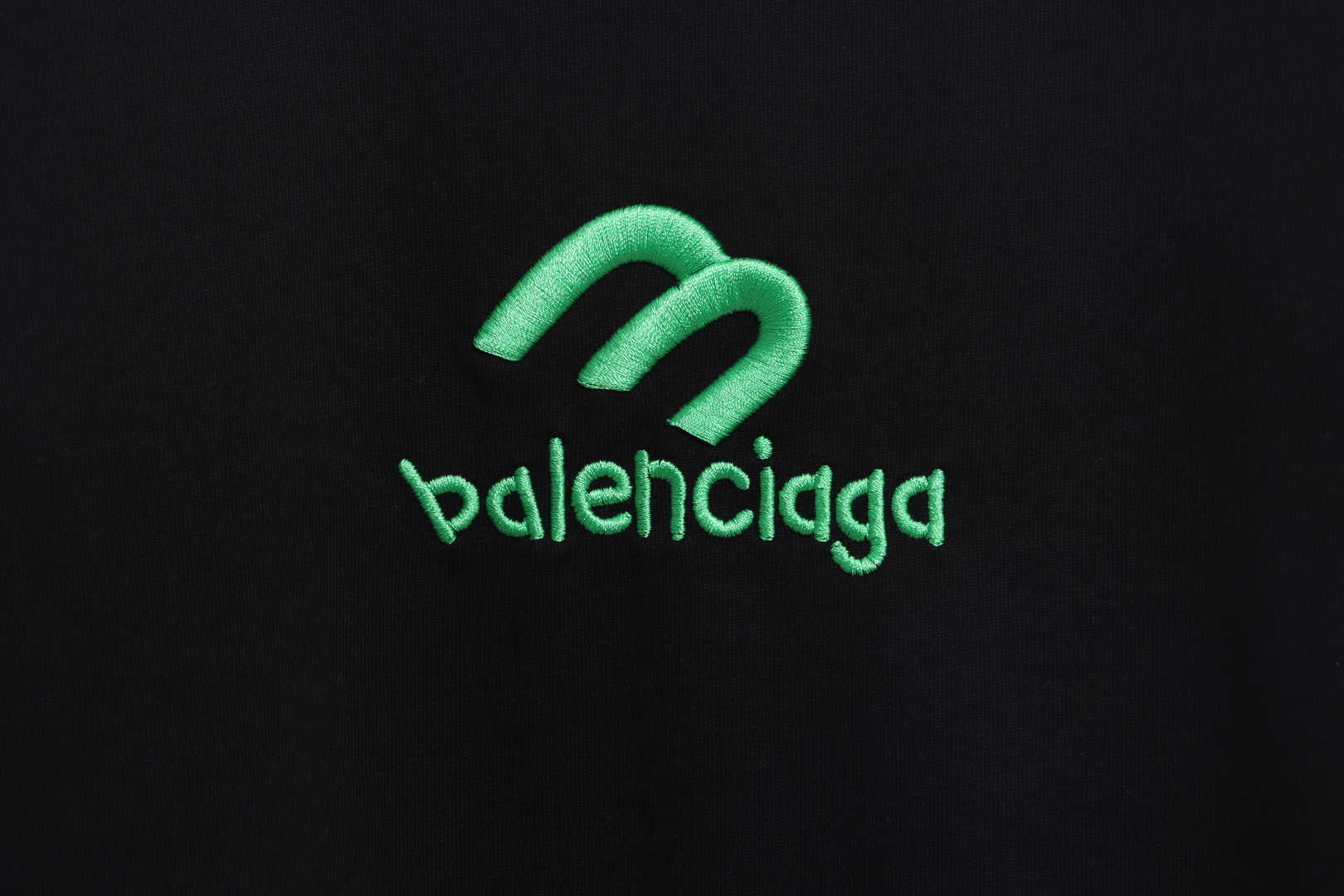 Balenciaga M Logo Embroidered Short Sleeves Black