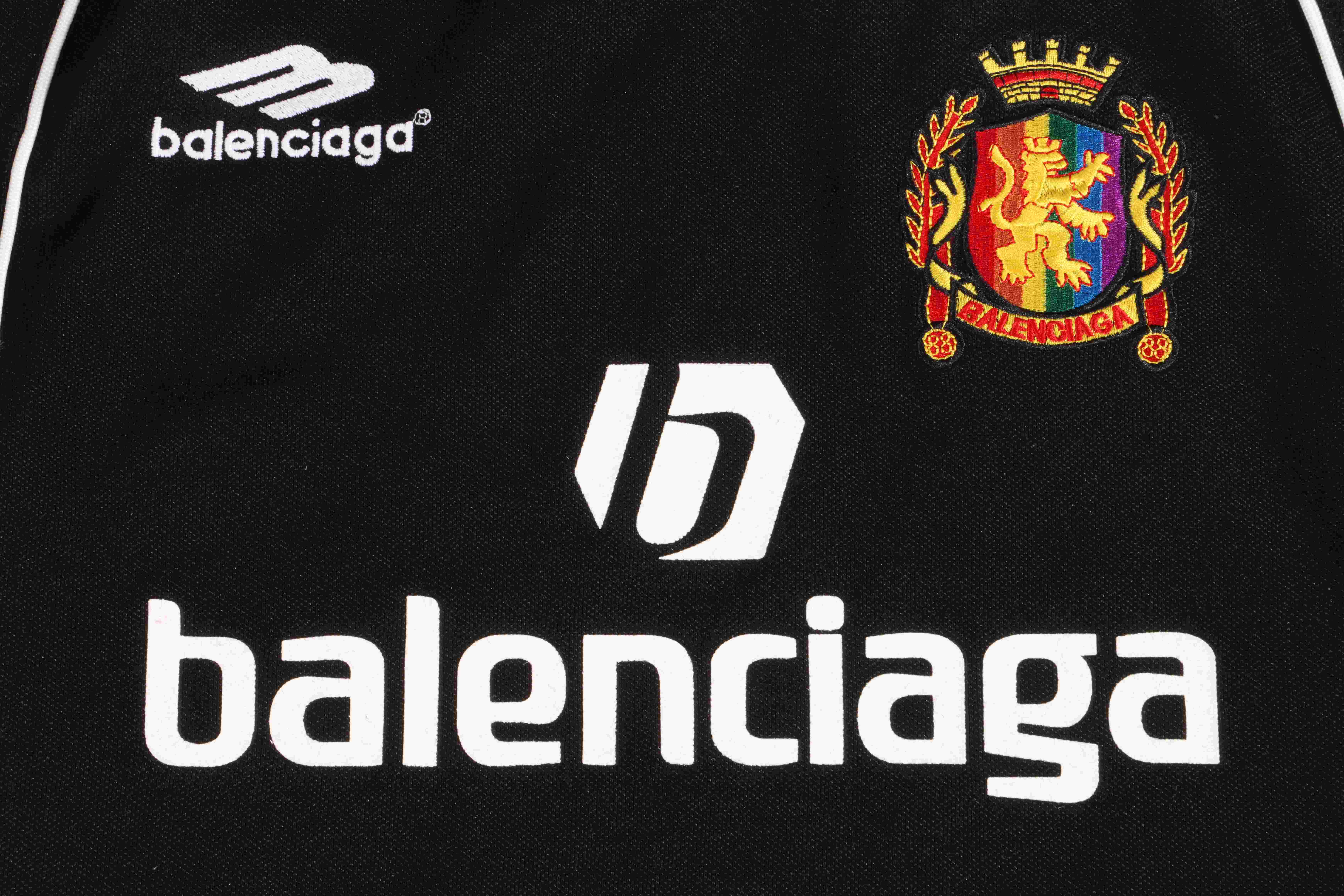 Balenciaga Manchester United Football Embroidered Short Sleeves Black