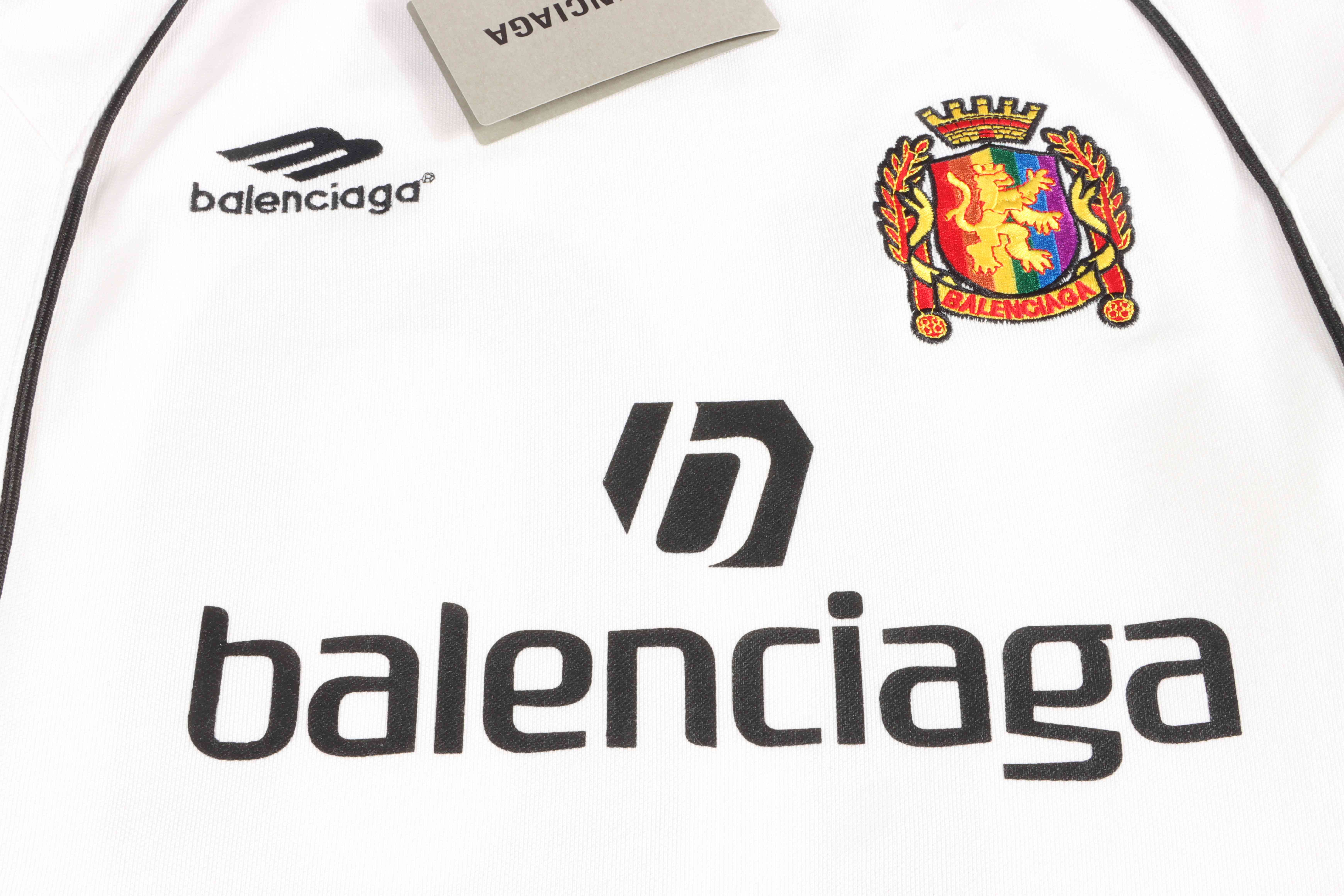 Balenciaga Manchester United Football Embroidered Short Sleeves White