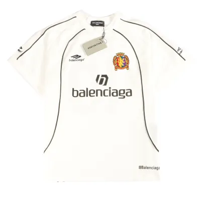 Balenciaga Manchester United Football Embroidered Short Sleeves White 01