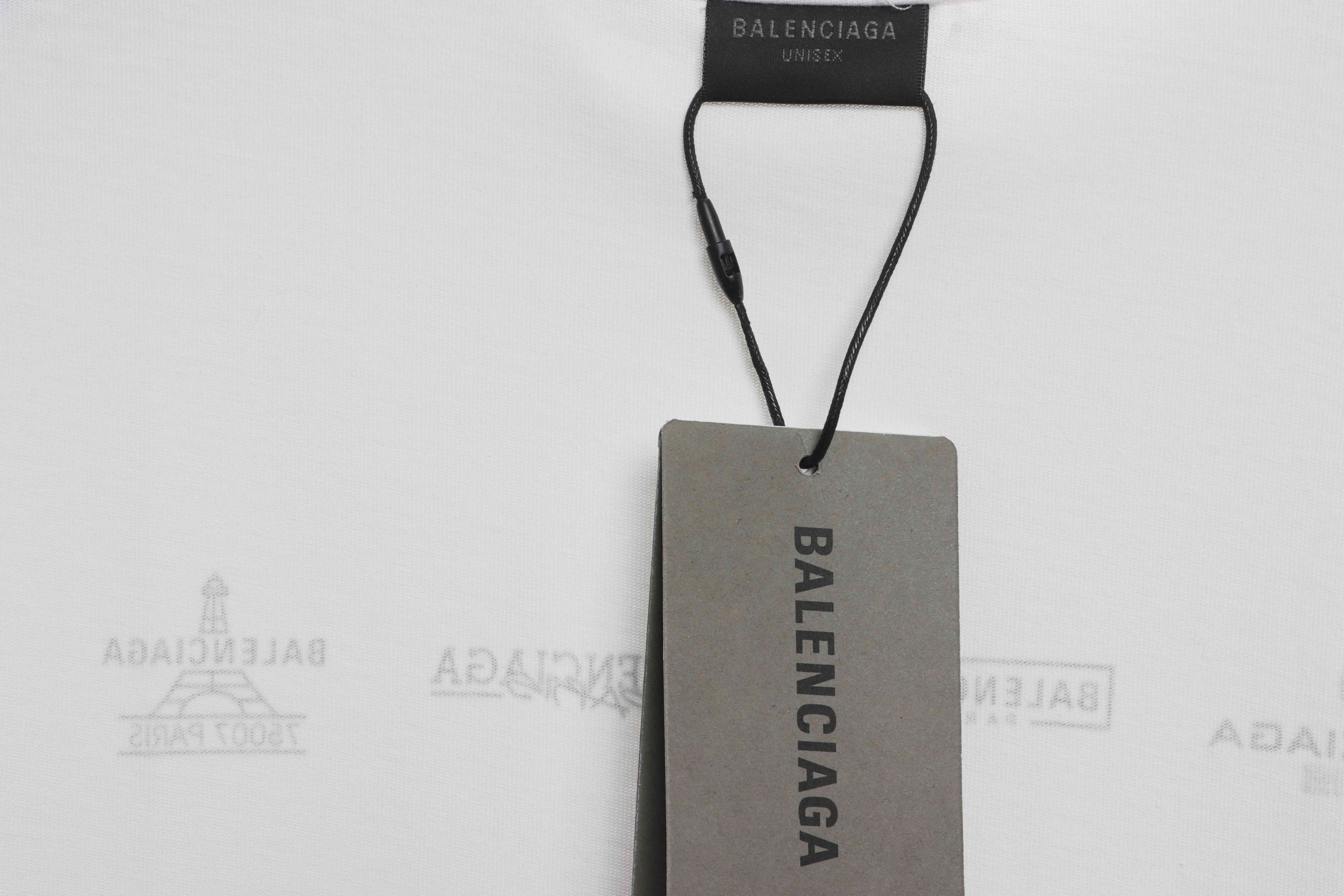 Balenciaga Manchu Classic Logo Short-Sleeved White