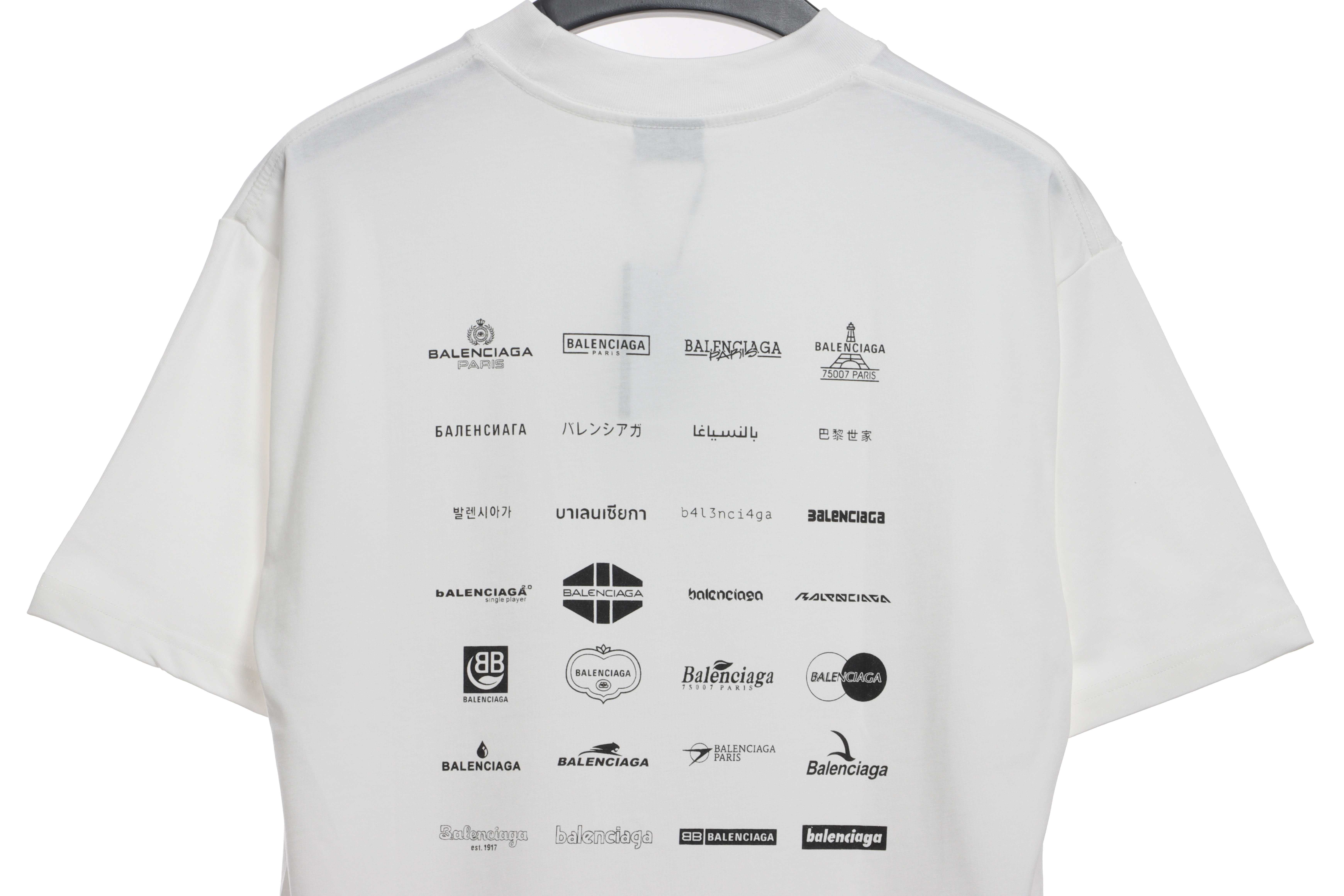 Balenciaga Manchu Classic Logo Short-Sleeved White