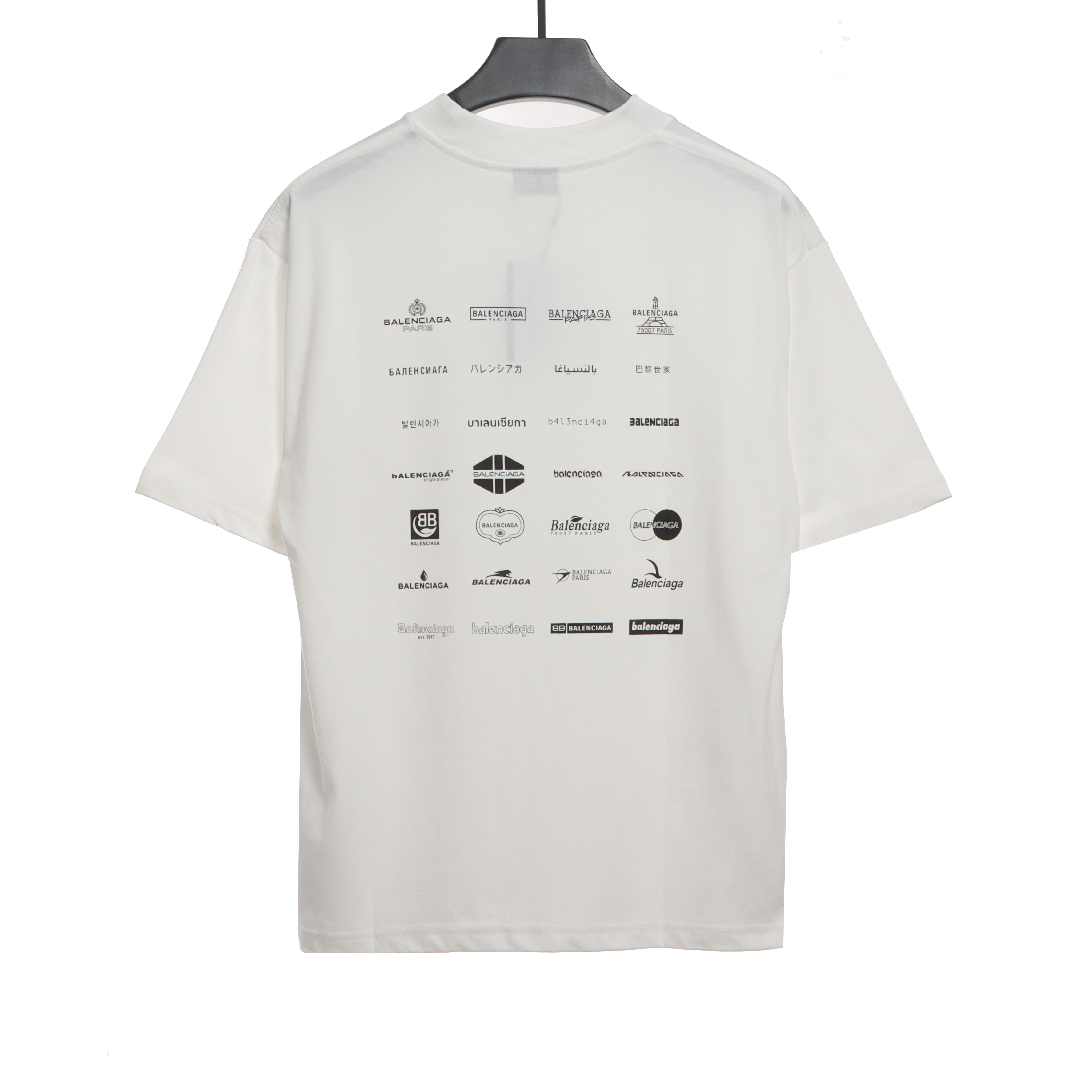 Balenciaga Manchu Classic Logo Short-Sleeved White