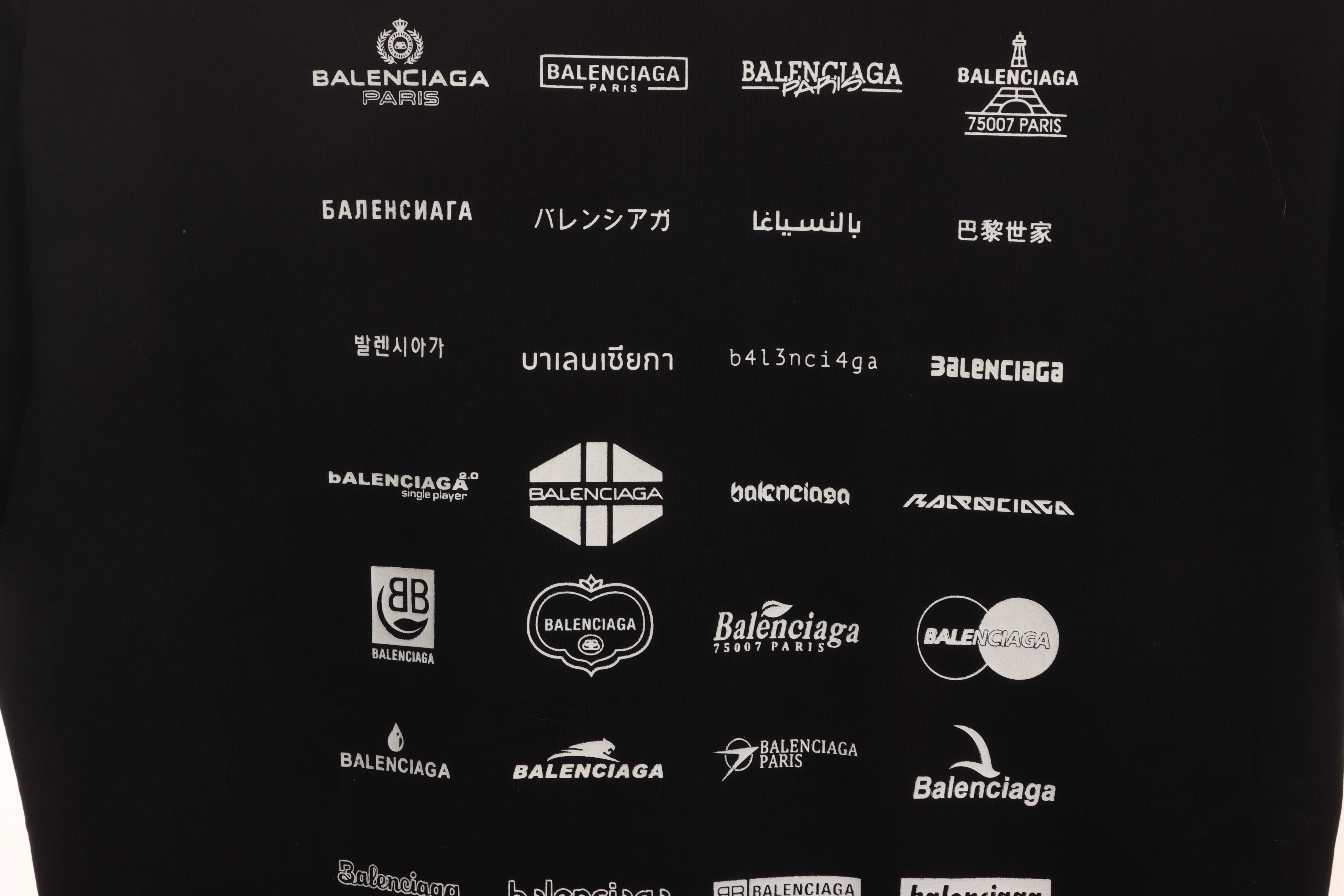 Balenciaga Manchu Classic Logo Short Sleeves Black