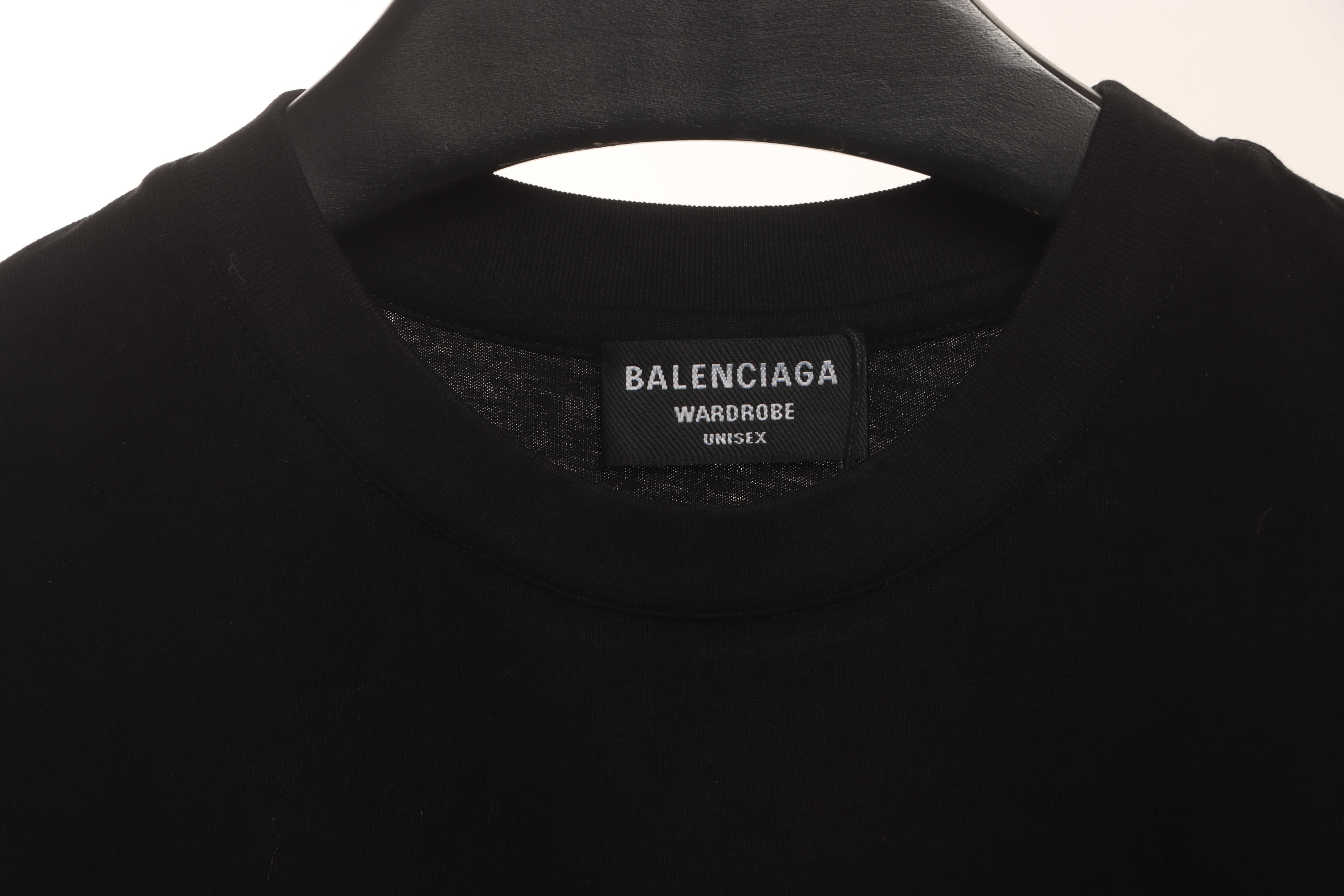 Balenciaga Manchu Classic Logo Short Sleeves Black