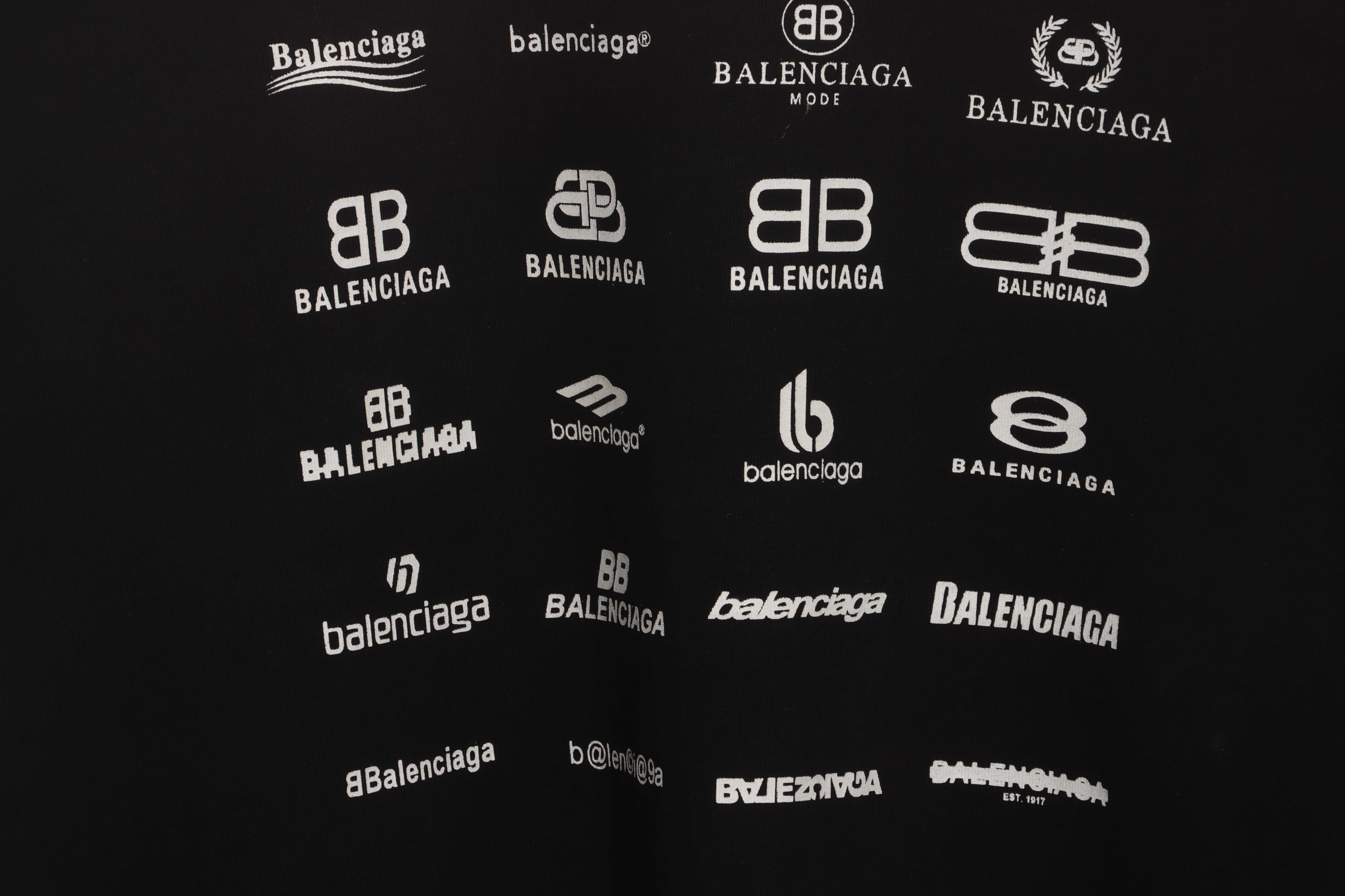 Balenciaga Manchu Classic Logo Short Sleeves Black