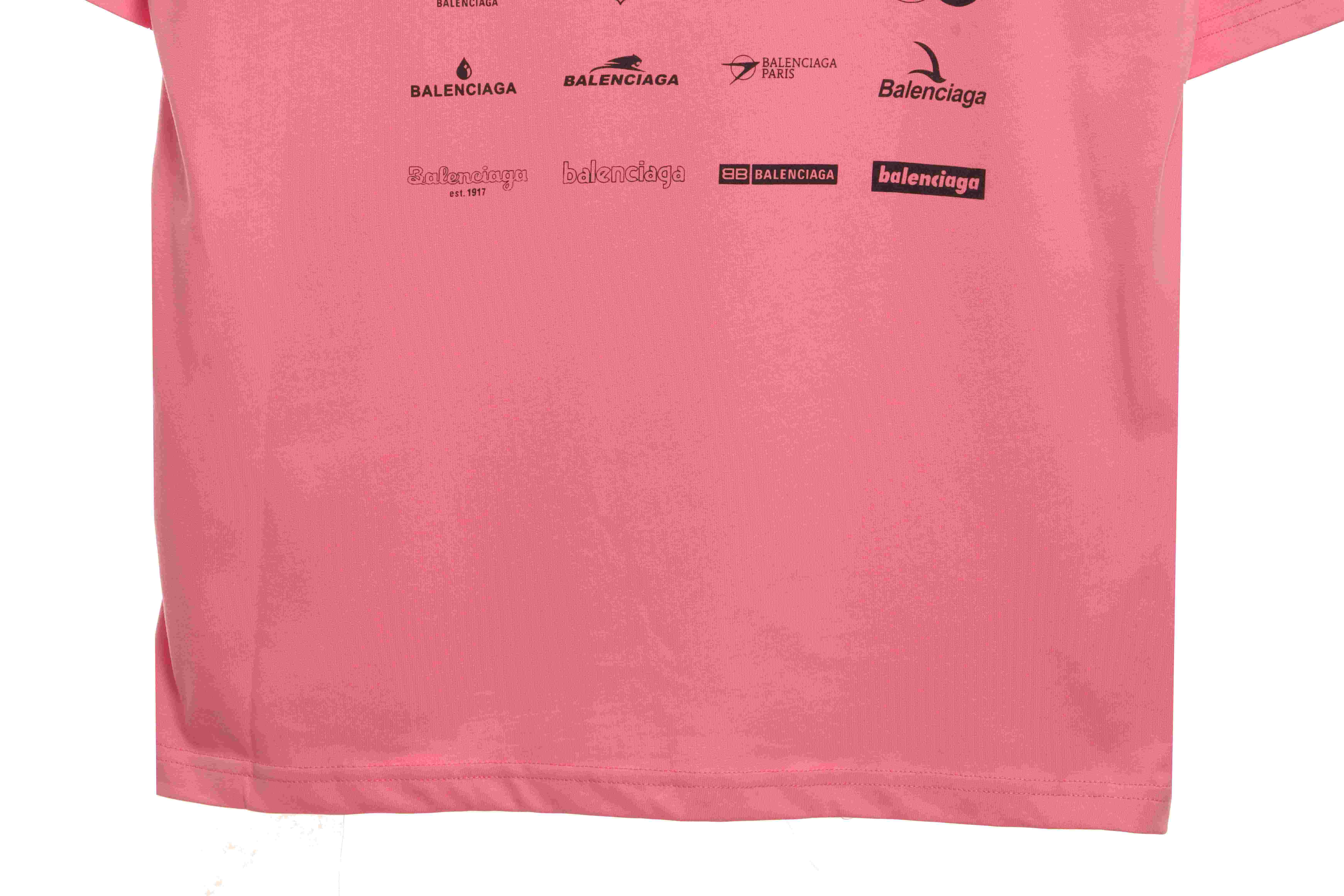 Balenciaga Manchu Classic Logo Short Sleeves Pink