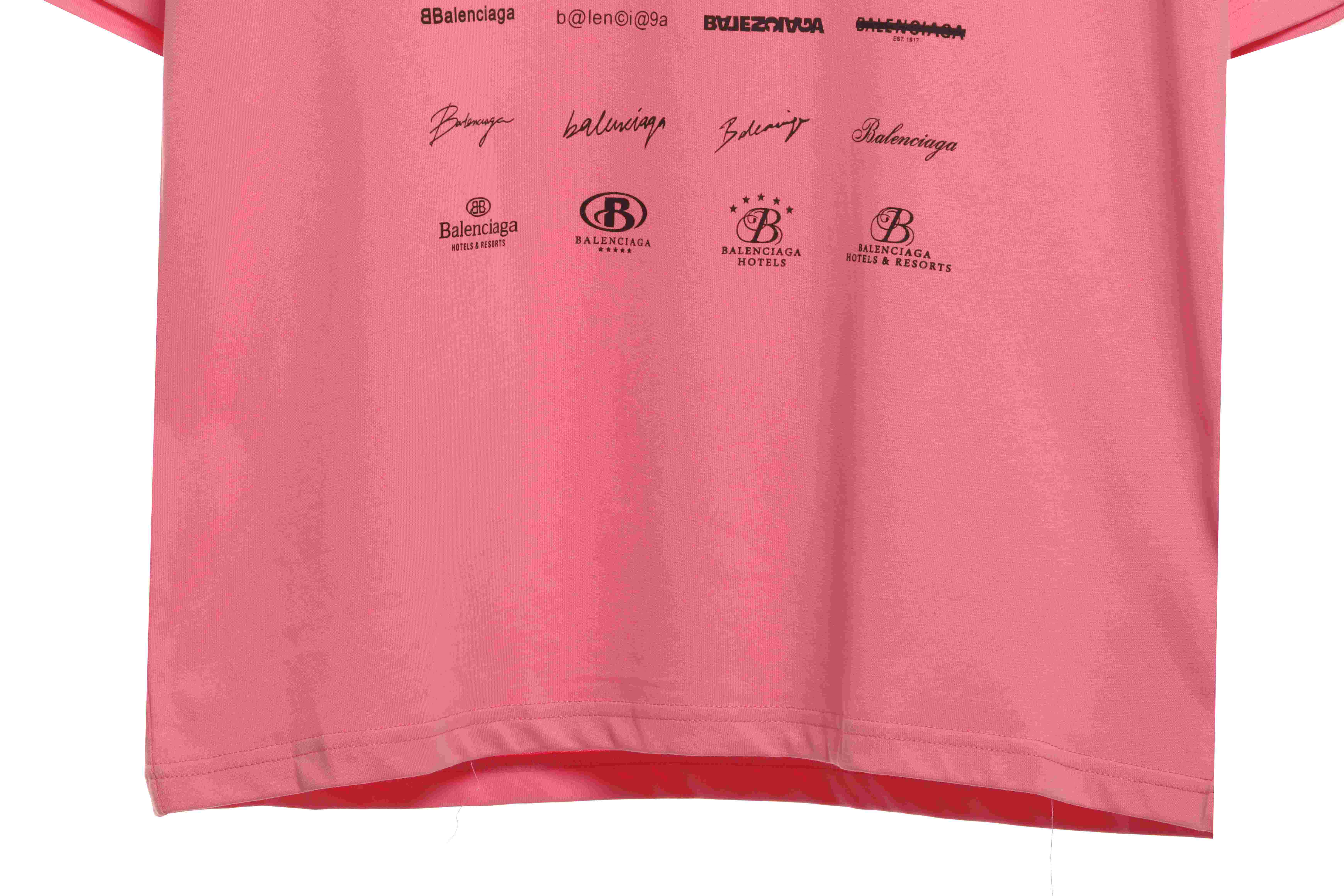 Balenciaga Manchu Classic Logo Short Sleeves Pink