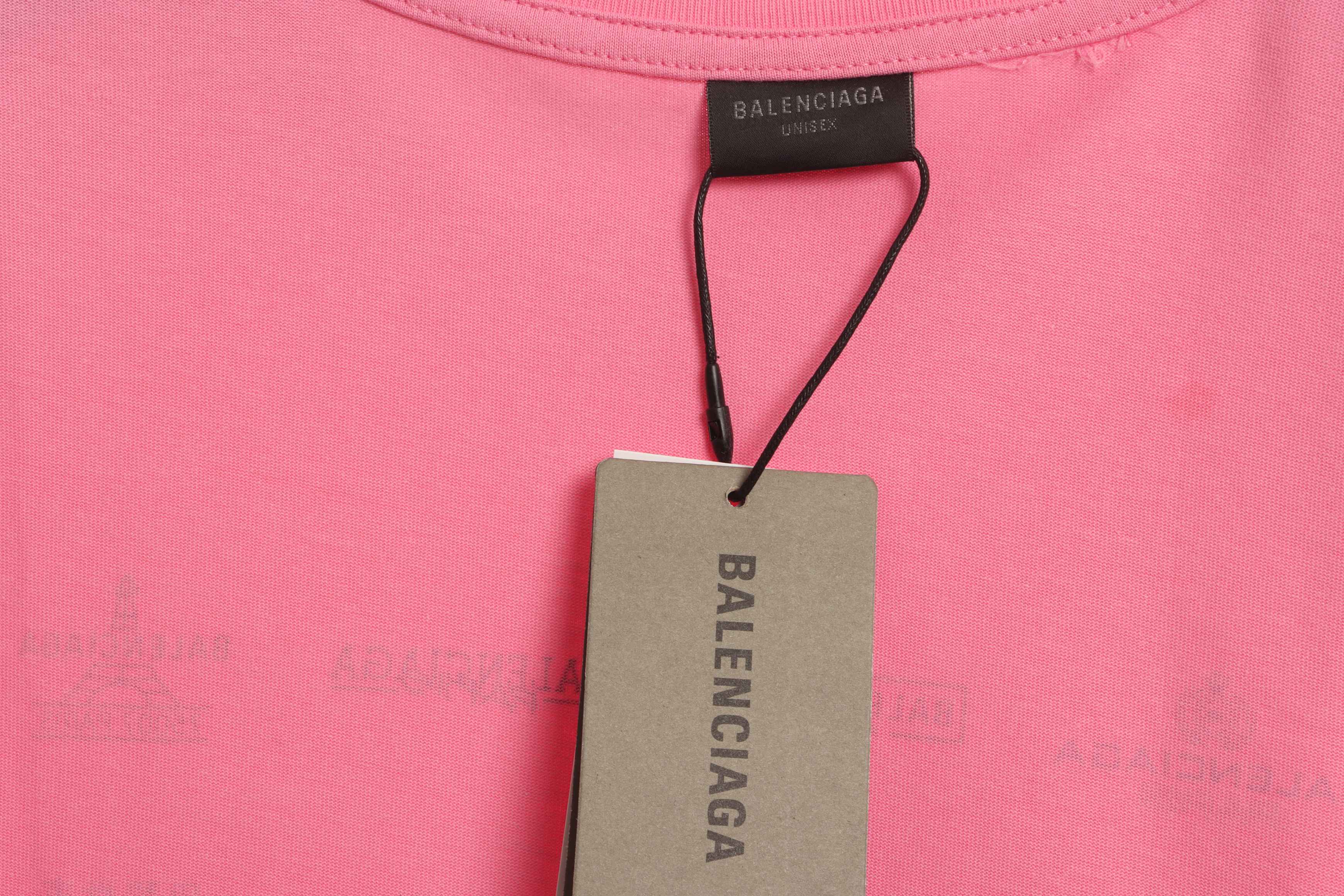 Balenciaga Manchu Classic Logo Short Sleeves Pink