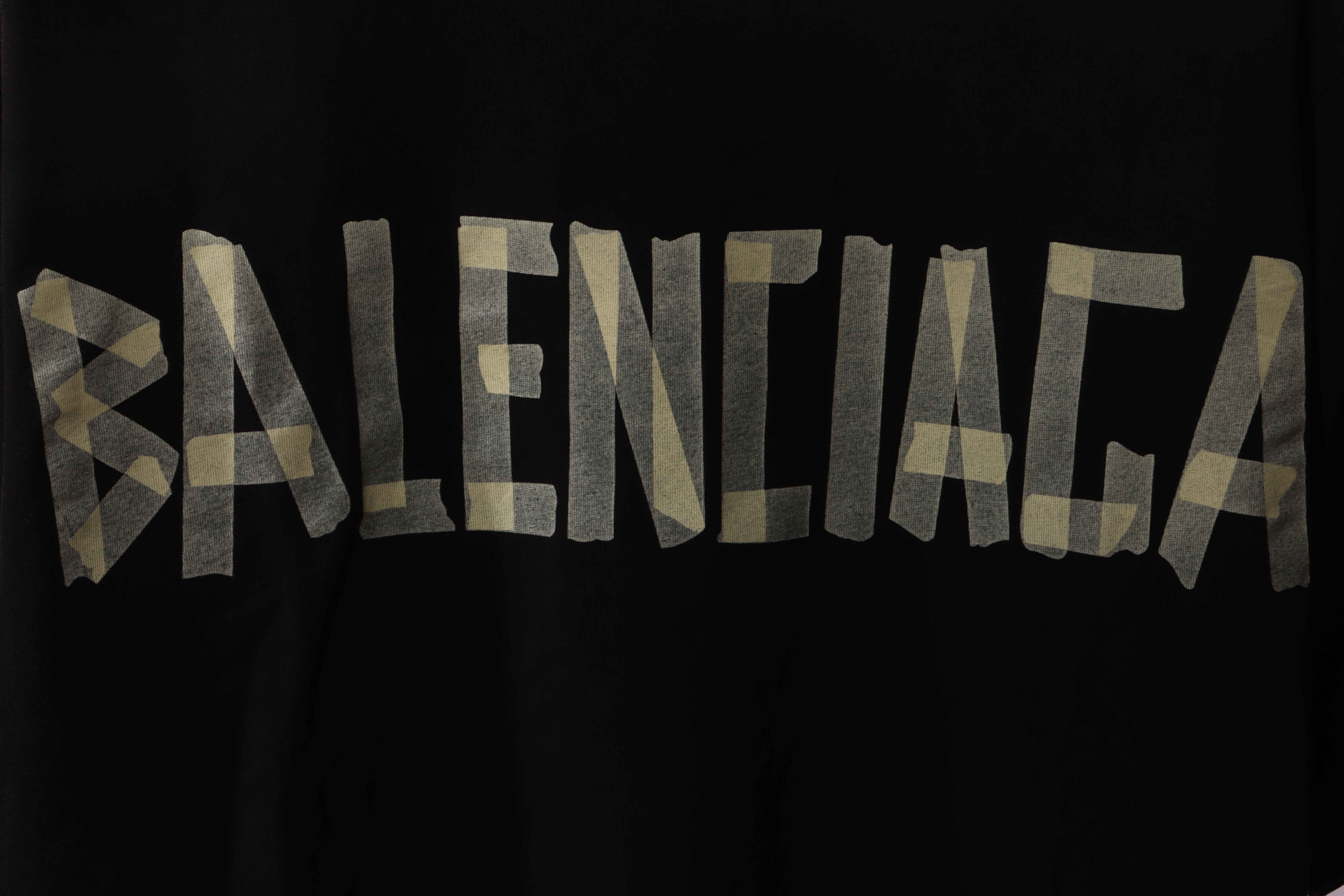 Balenciaga Masking Tape Short Sleeve Black