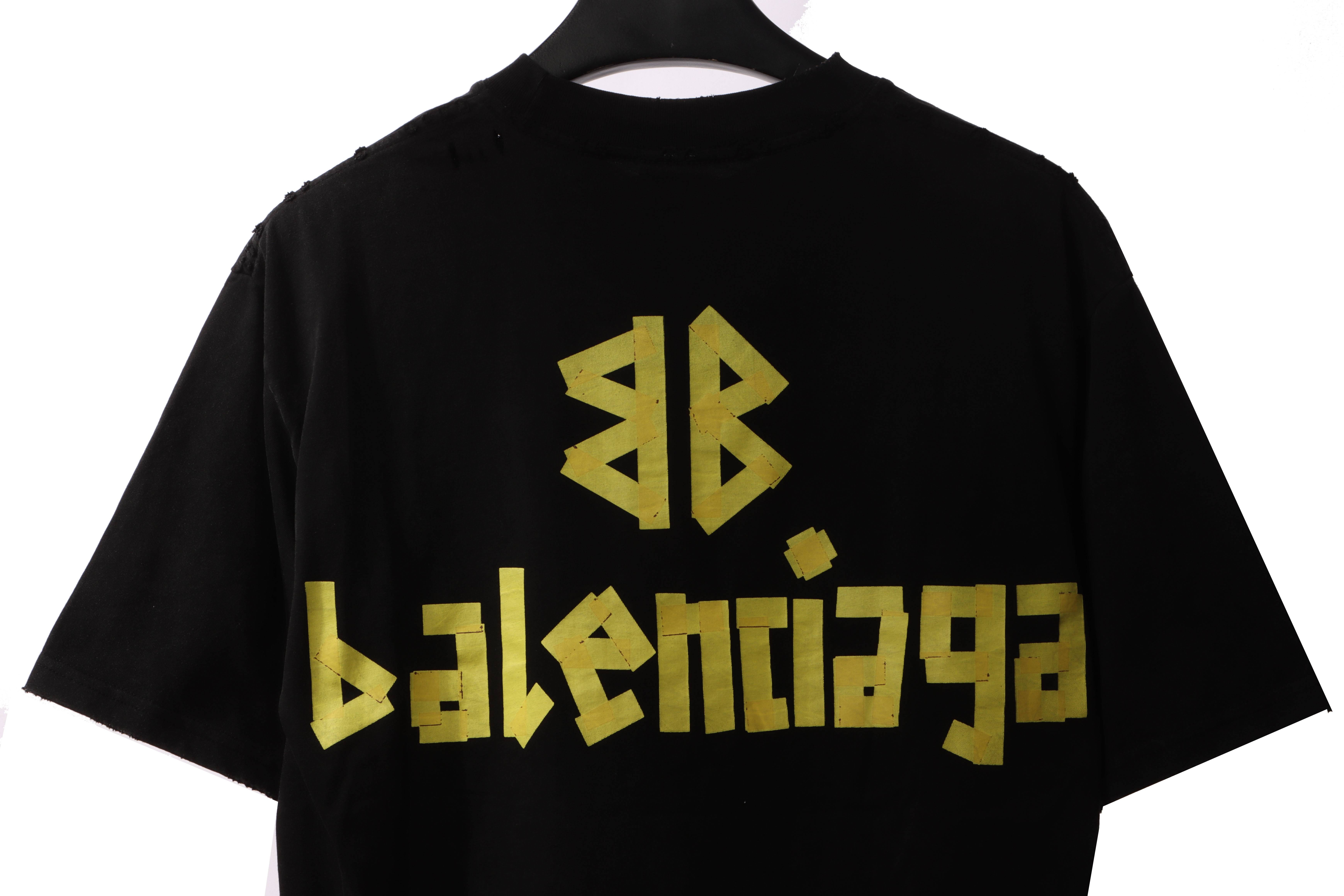 Balenciaga Masking Tape Short Sleeve Black