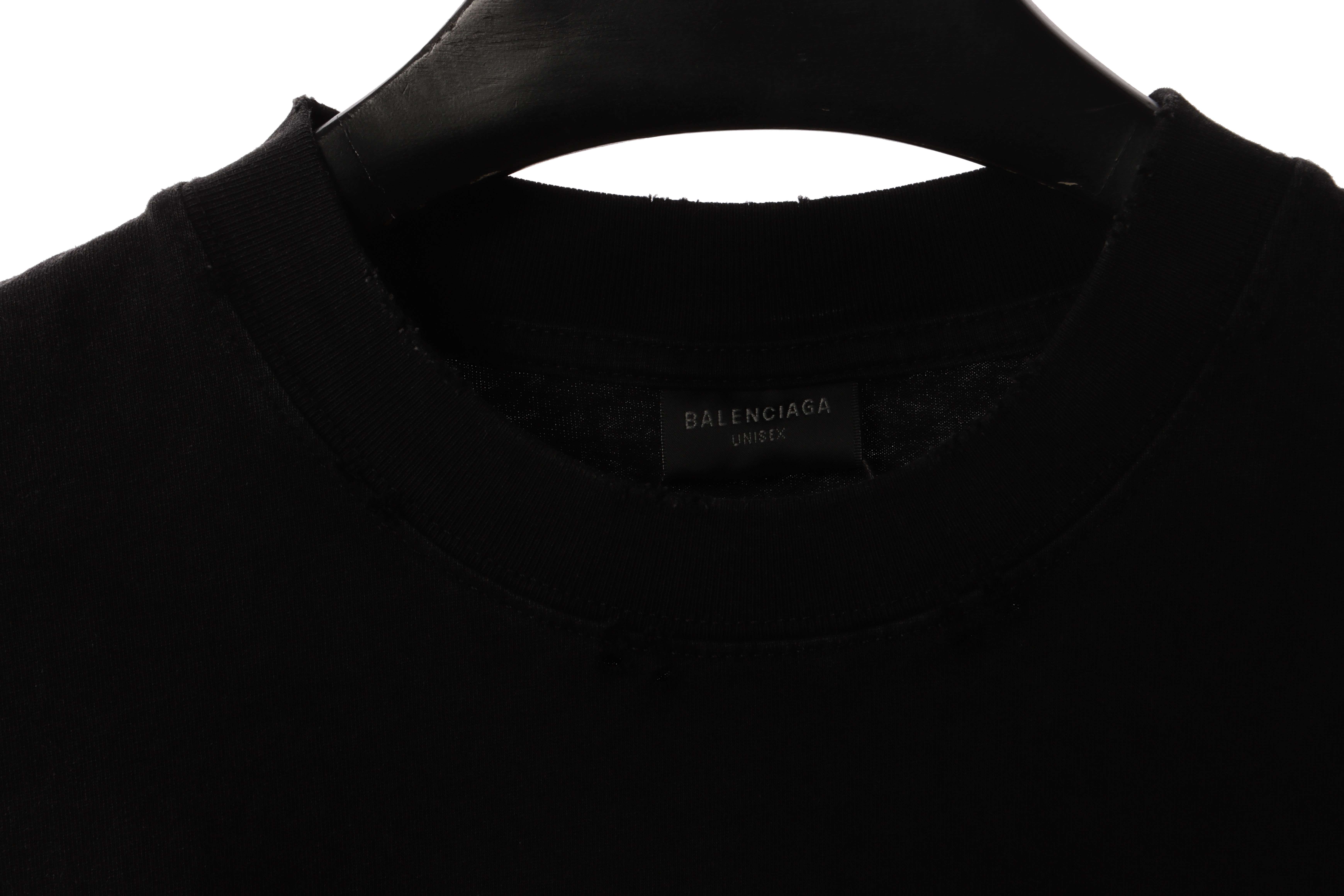 Balenciaga Masking Tape Short Sleeve Black