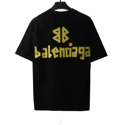Balenciaga Masking Tape Short Sleeve Black 02