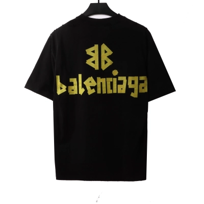 Balenciaga Masking Tape Short Sleeve Black 02