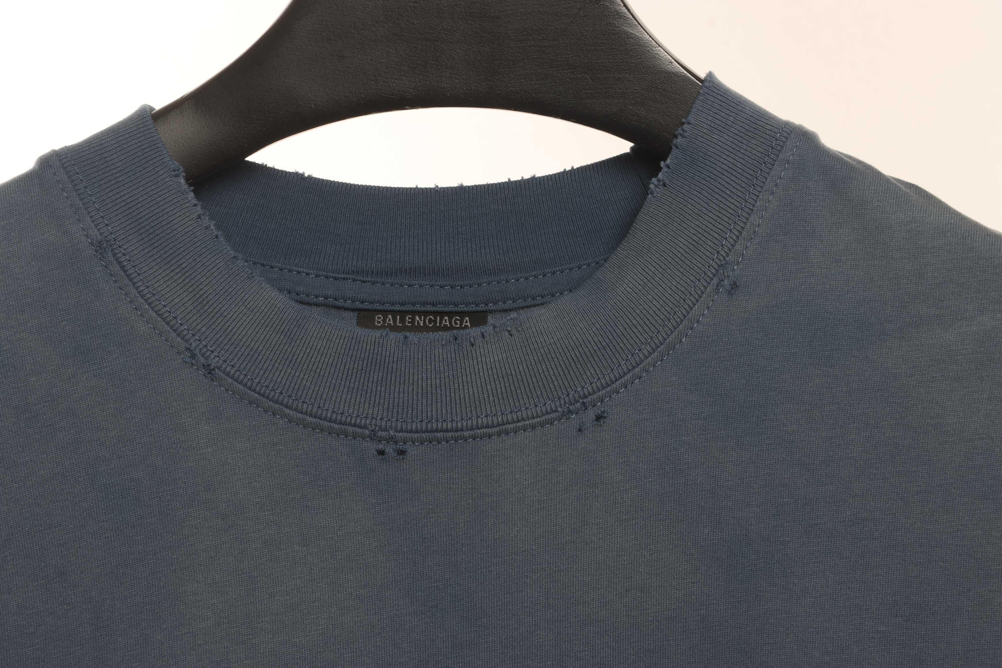 Balenciaga Masking Tape Short Sleeve Blue