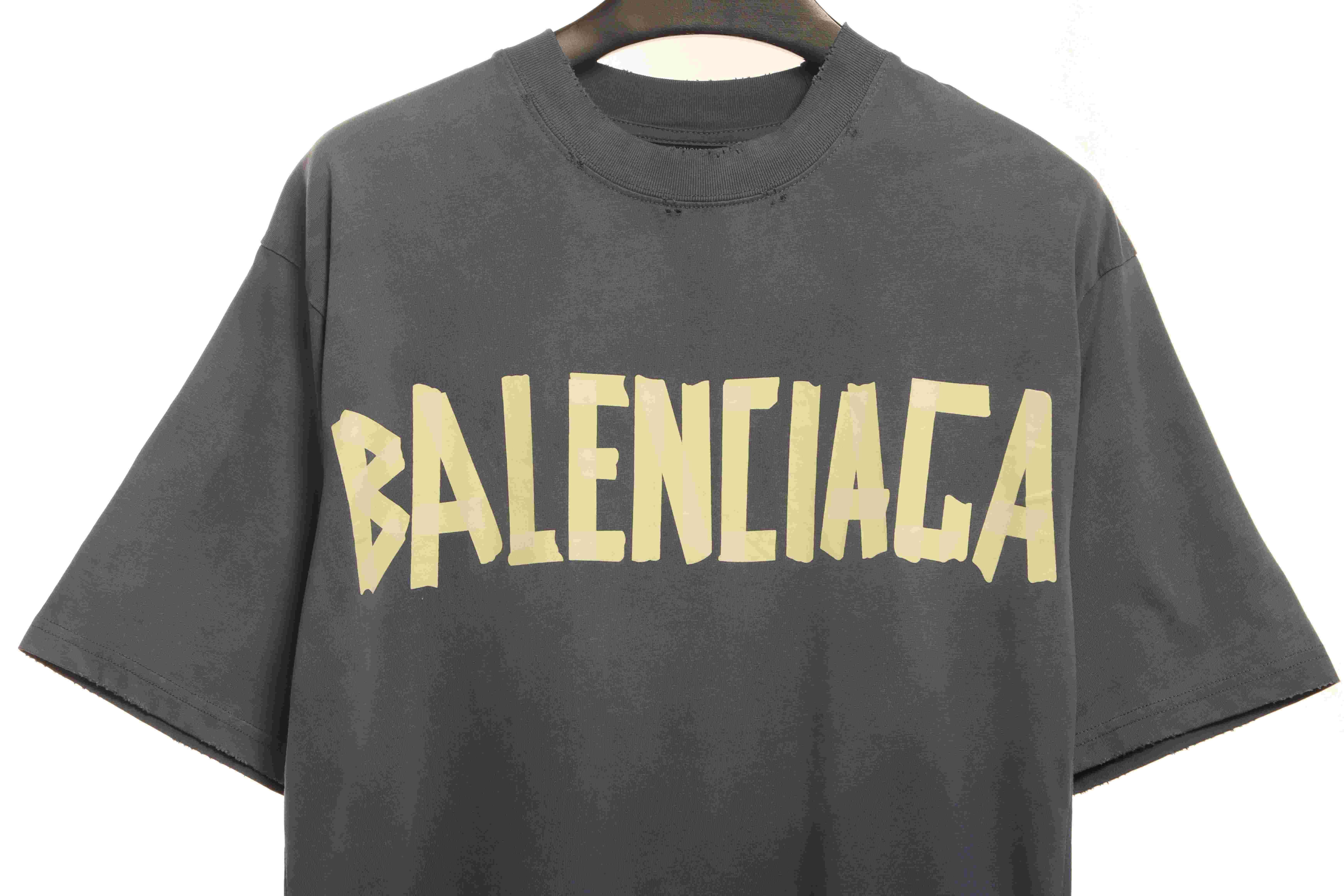 Balenciaga Masking Tape Short Sleeve Blue