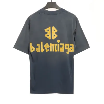 Balenciaga Masking Tape Short Sleeve Blue 02
