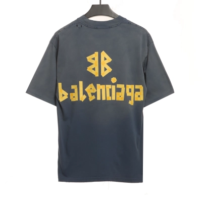 Balenciaga Masking Tape Short Sleeve Blue 02