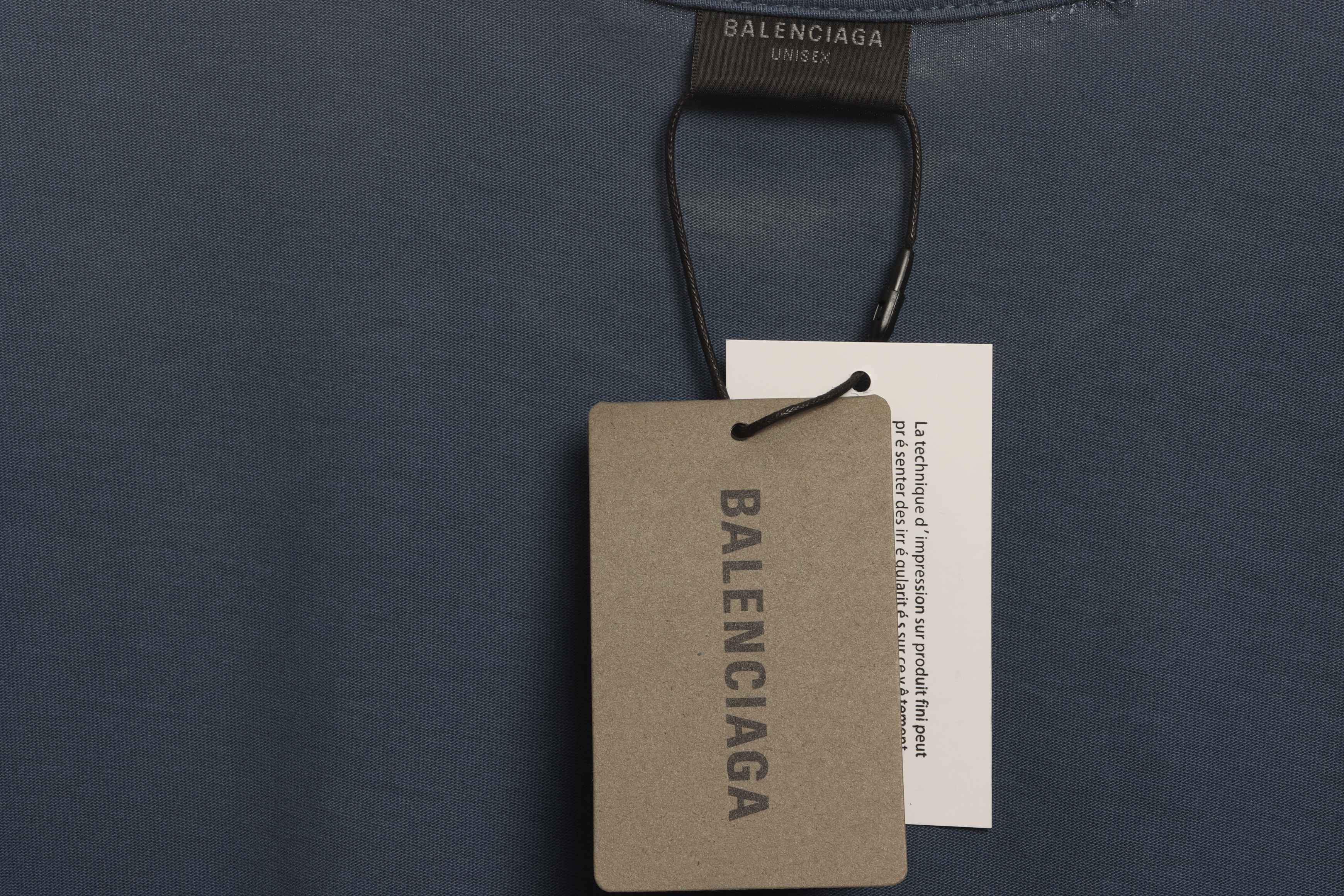 Balenciaga Masking Tape Short Sleeve Blue