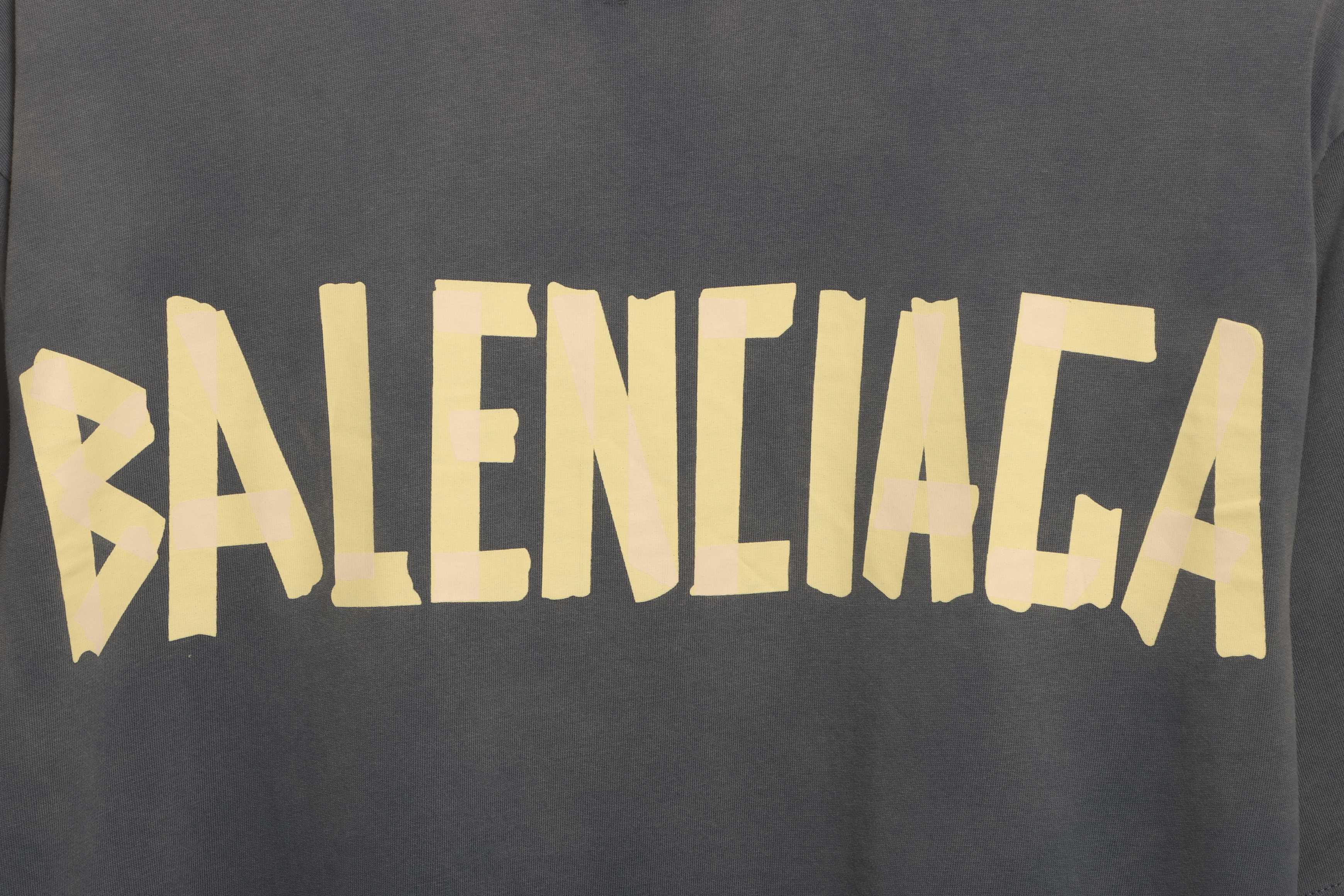 Balenciaga Masking Tape Short Sleeve Blue