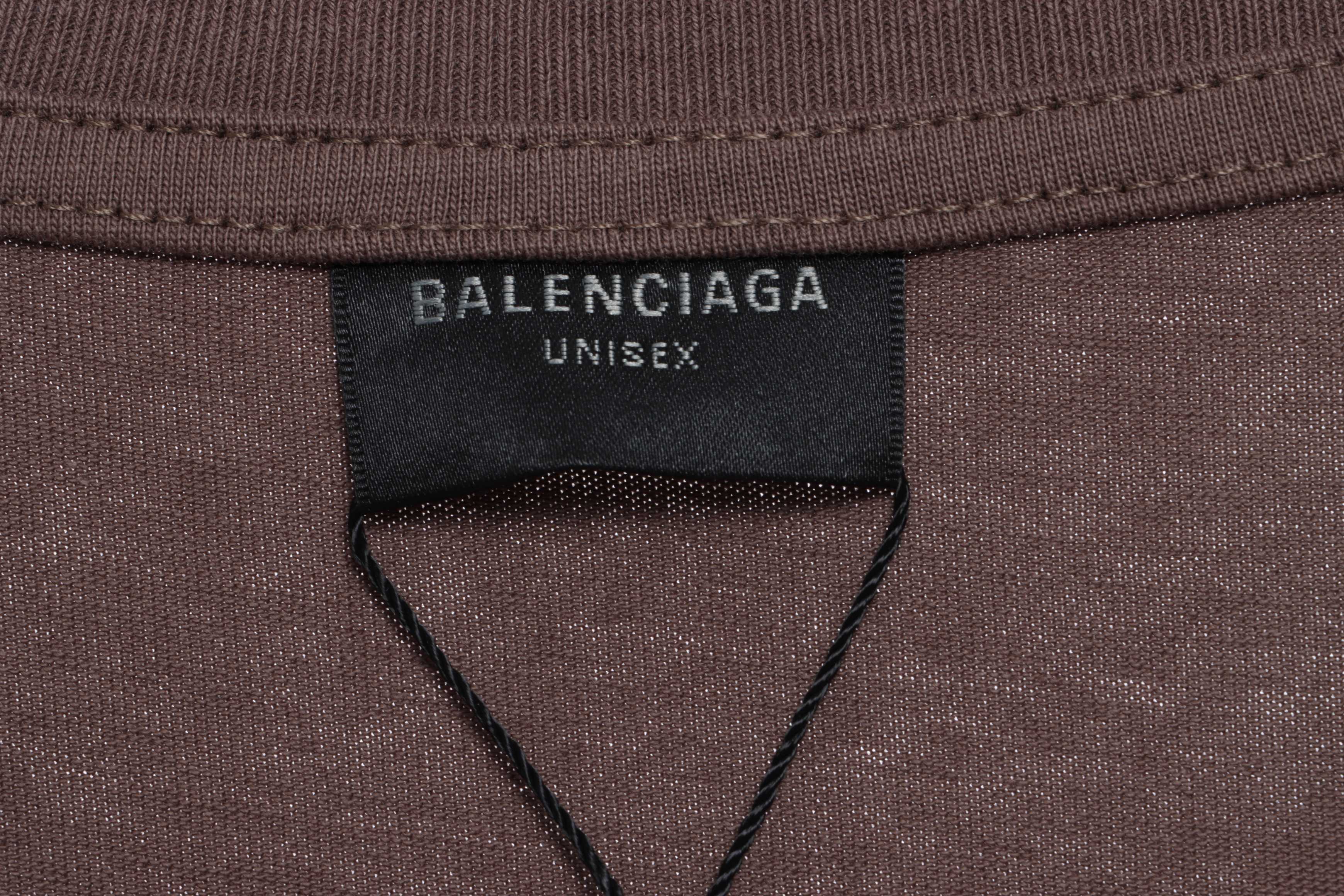 Balenciaga Masking Tape Short Sleeve Brown