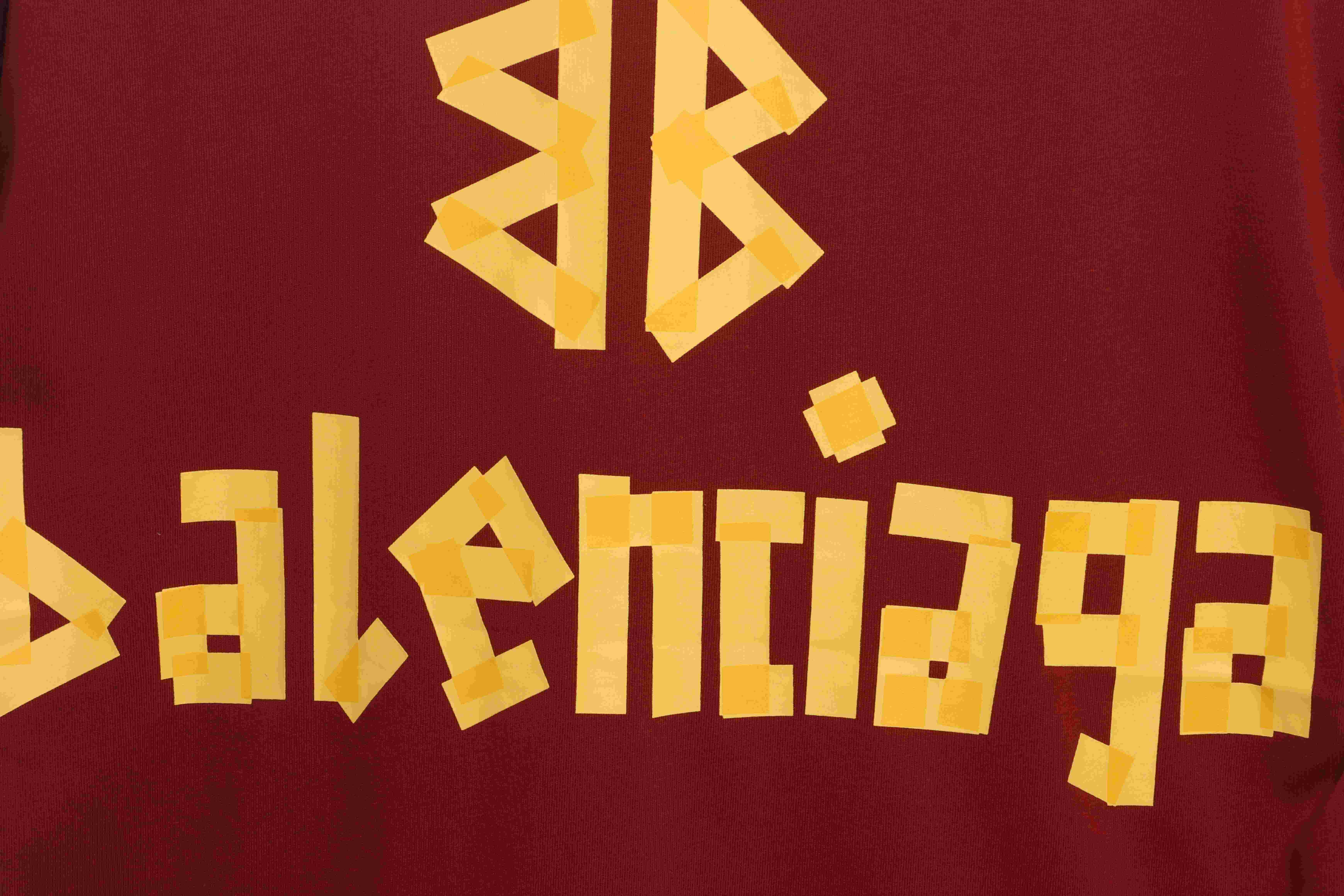 Balenciaga Masking Tape Short Sleeve Red